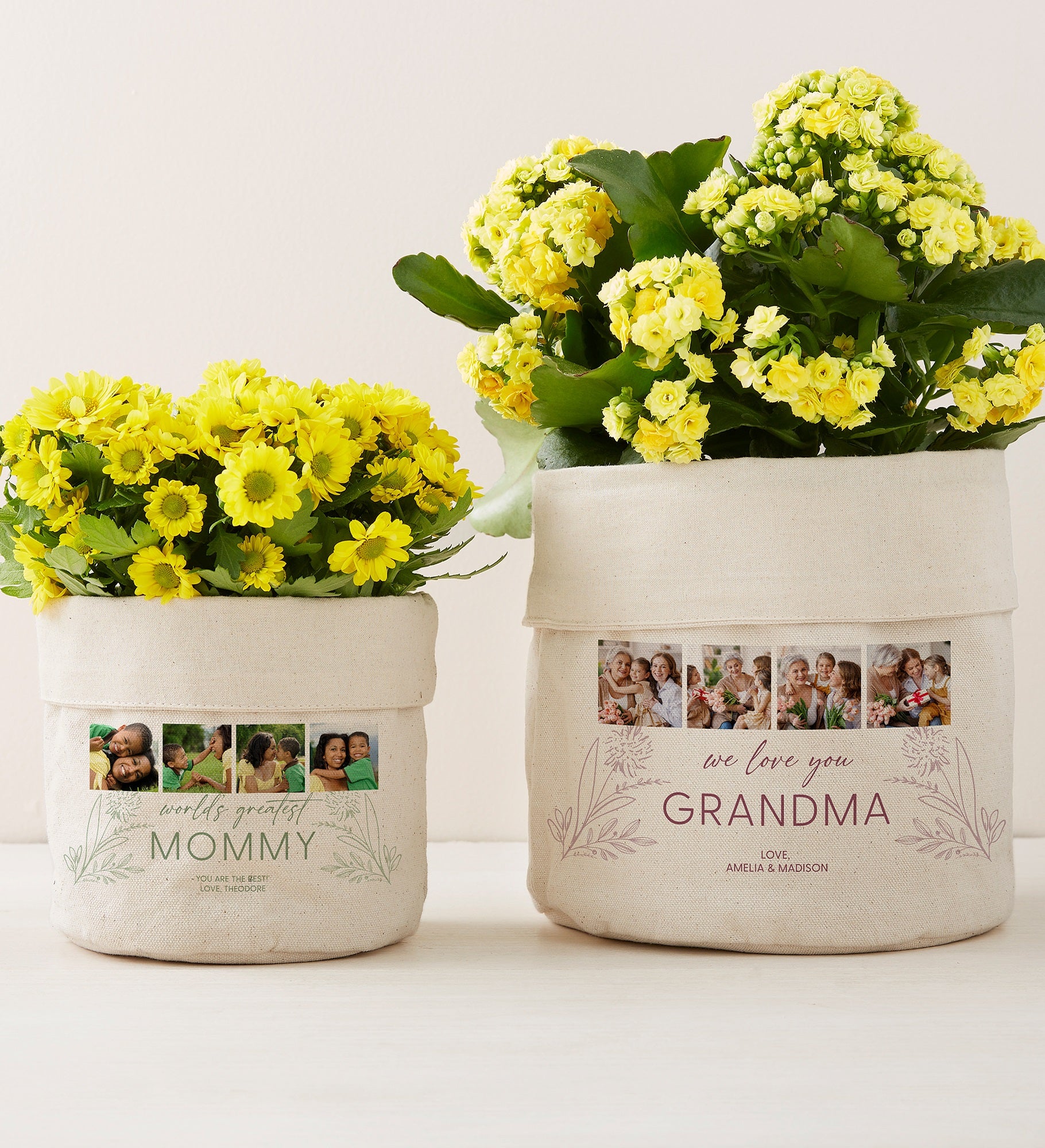 Her Memories Photo Collage Personalized Canvas Flower Planter