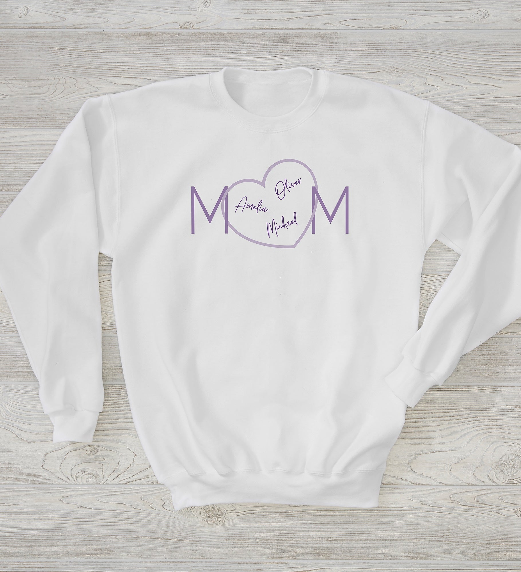 Mom Heart Personalized Ladies Sweatshirt