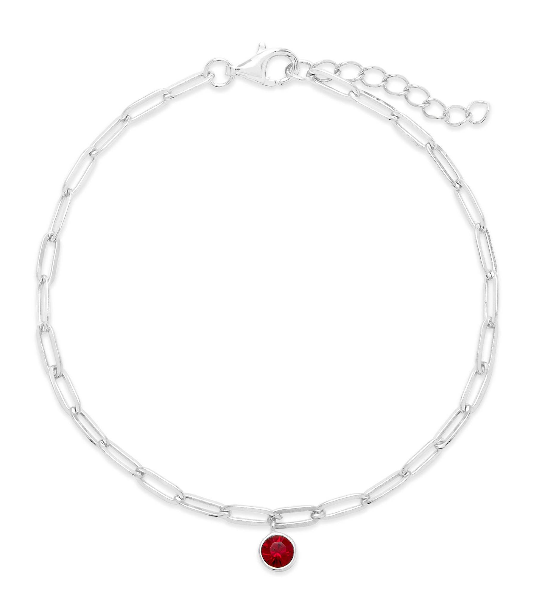 Custom Paperclip Chain Birthstone Charm Bracelet