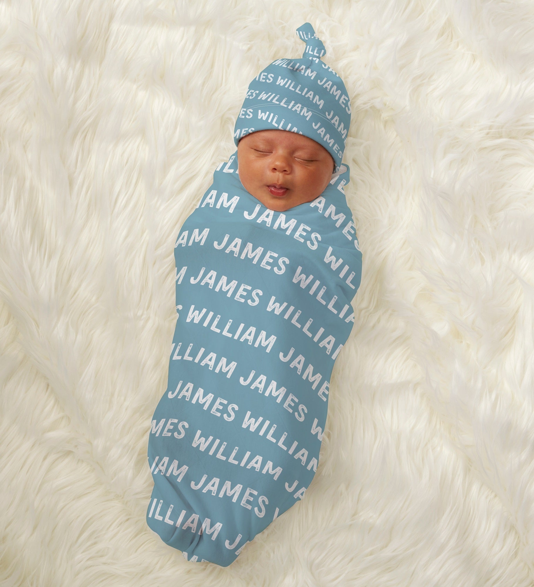 Playful Name Personalized Baby Hat & Receiving Blanket Set