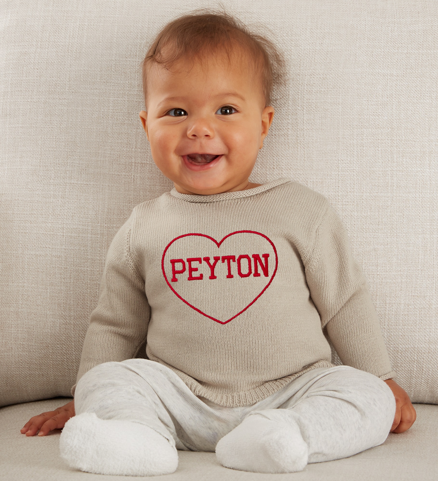 Lovable Name Embroidered Baby Sweater 
