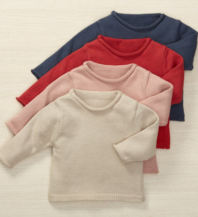 Modern Name Embroidered Baby Sweater