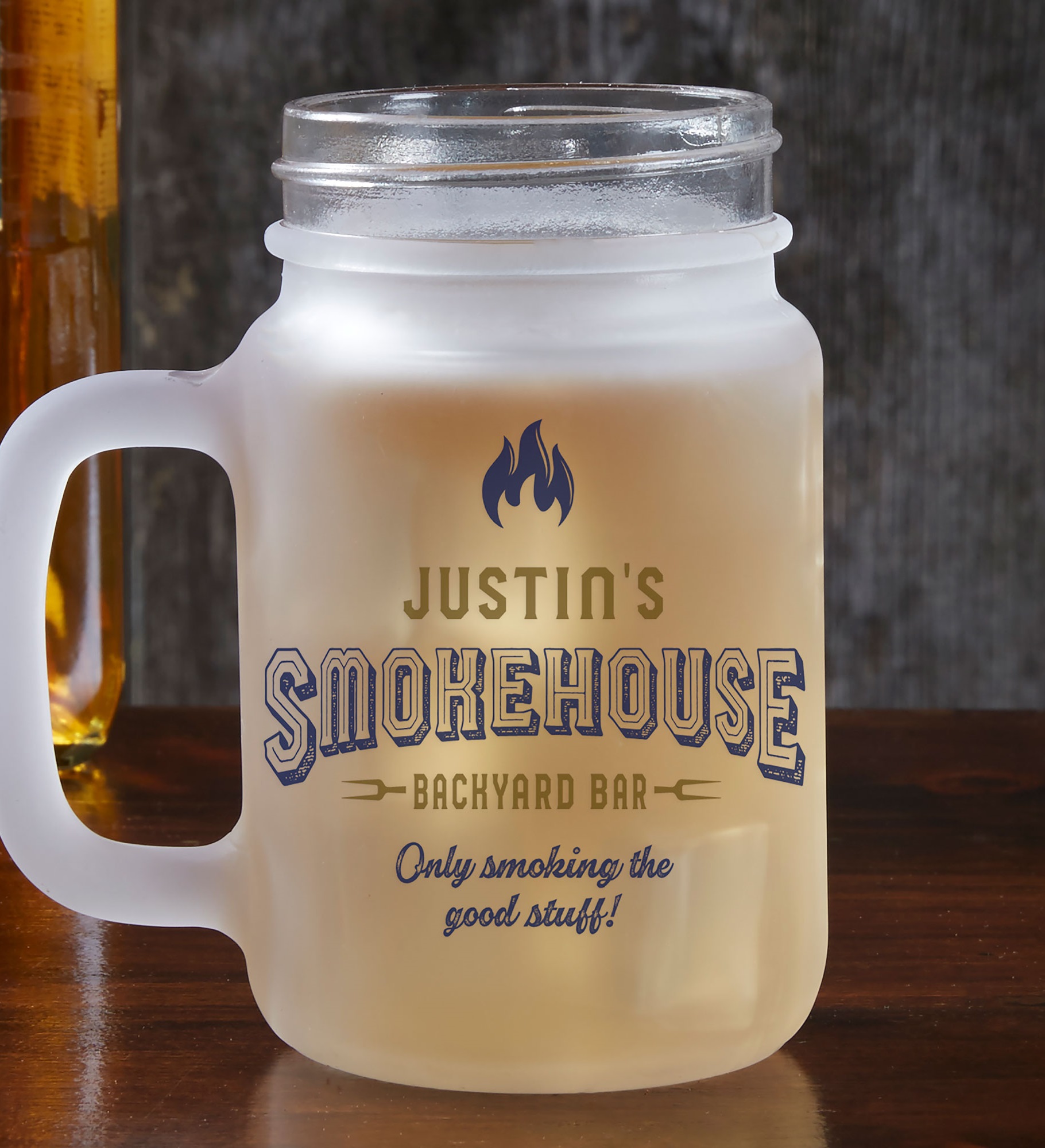 Smokehouse Personalized Frosted Mason Jar