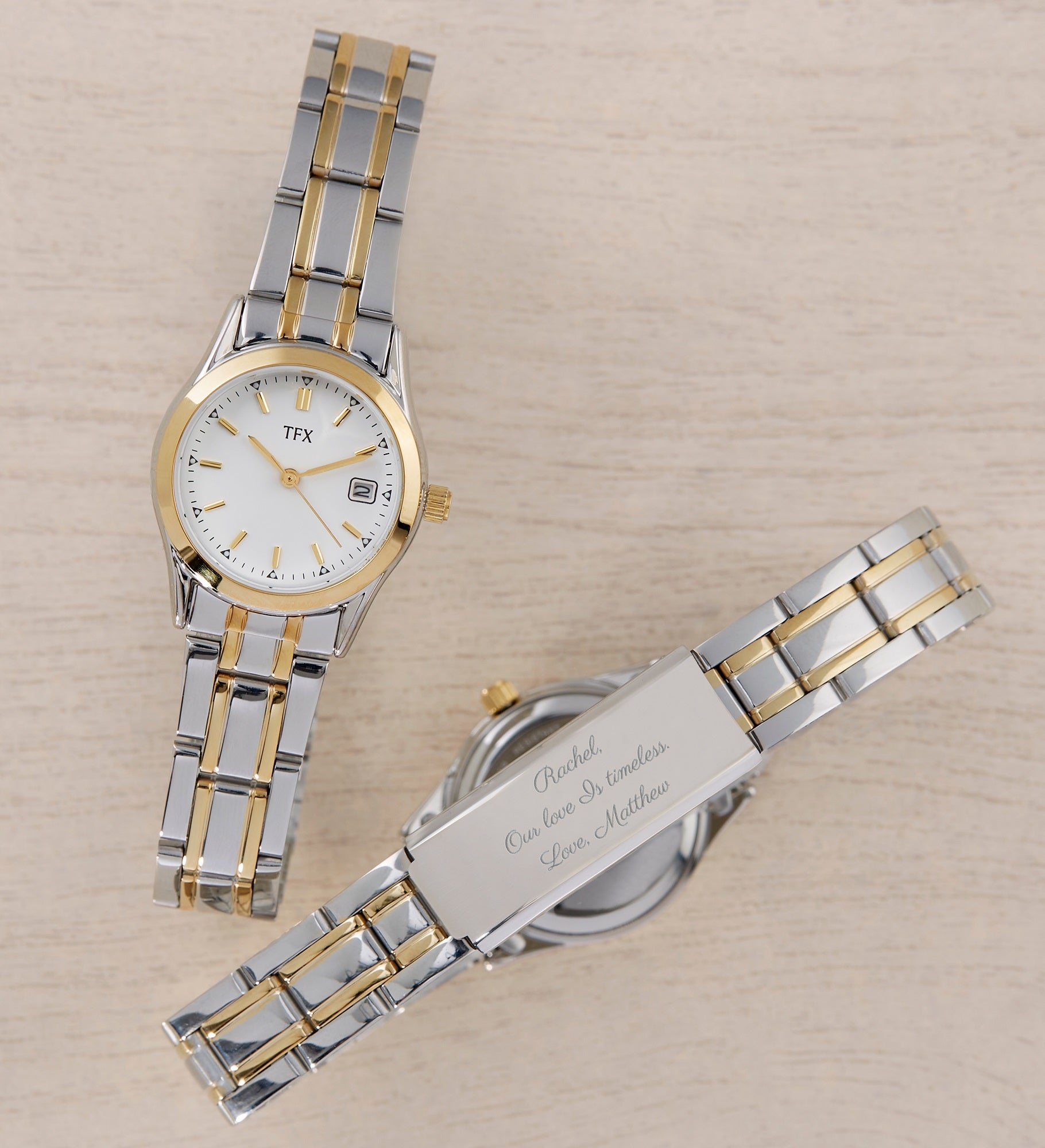 Women's TFX By Bulova Engraved Two Tone Watch