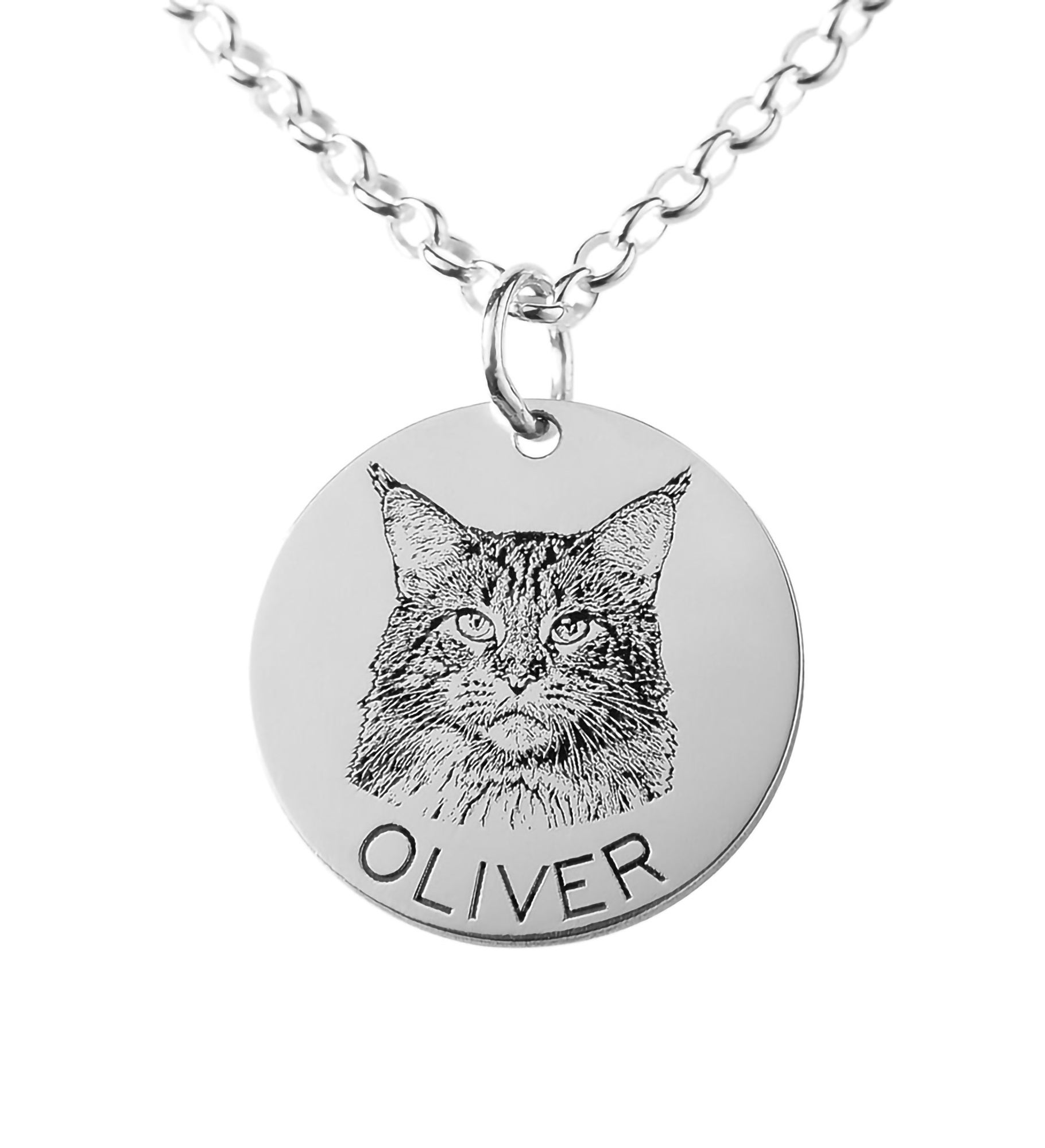 Personalized Antiqued Pet Portrait Necklace