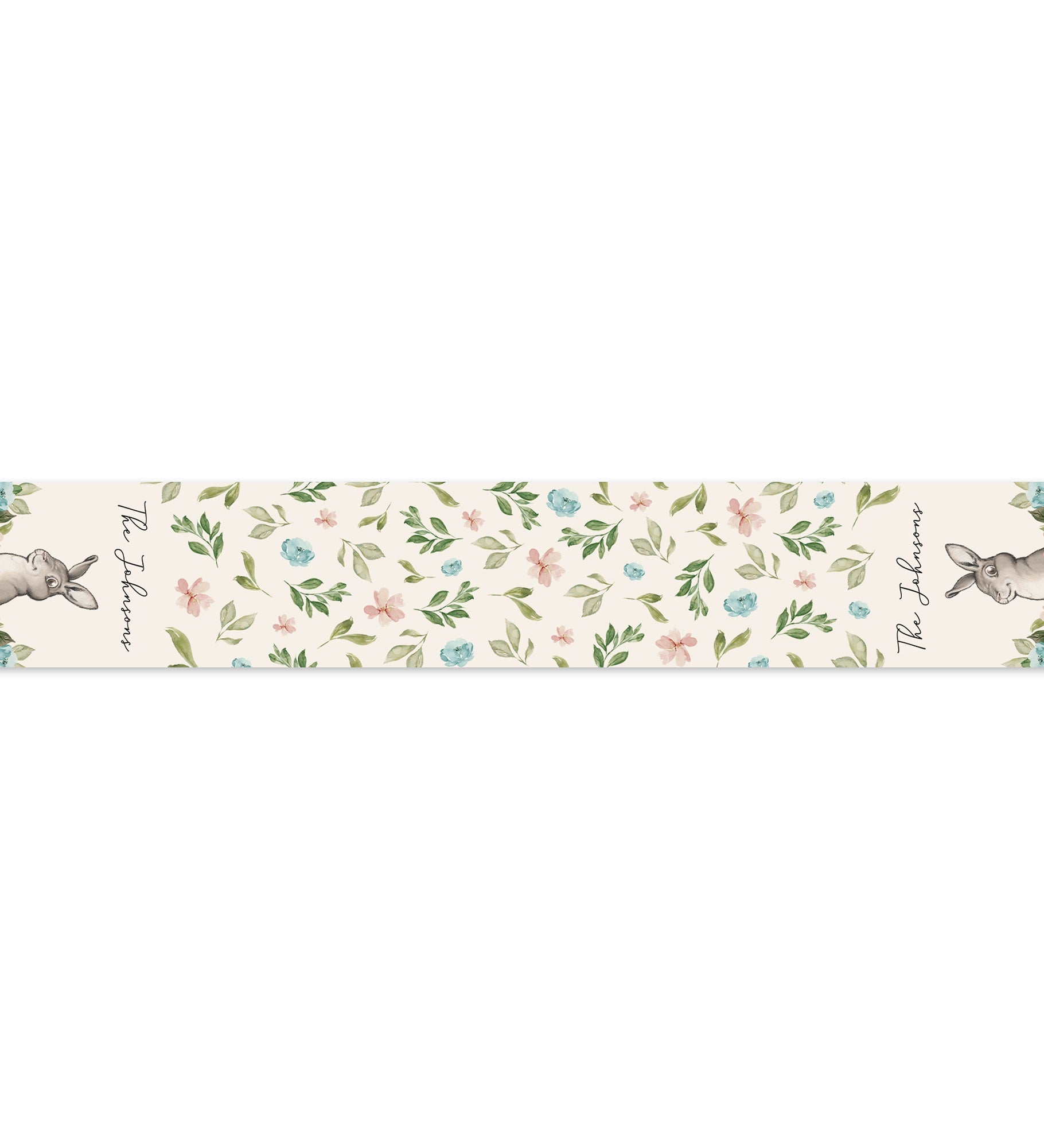 Floral Bunny Personalized Table Runner