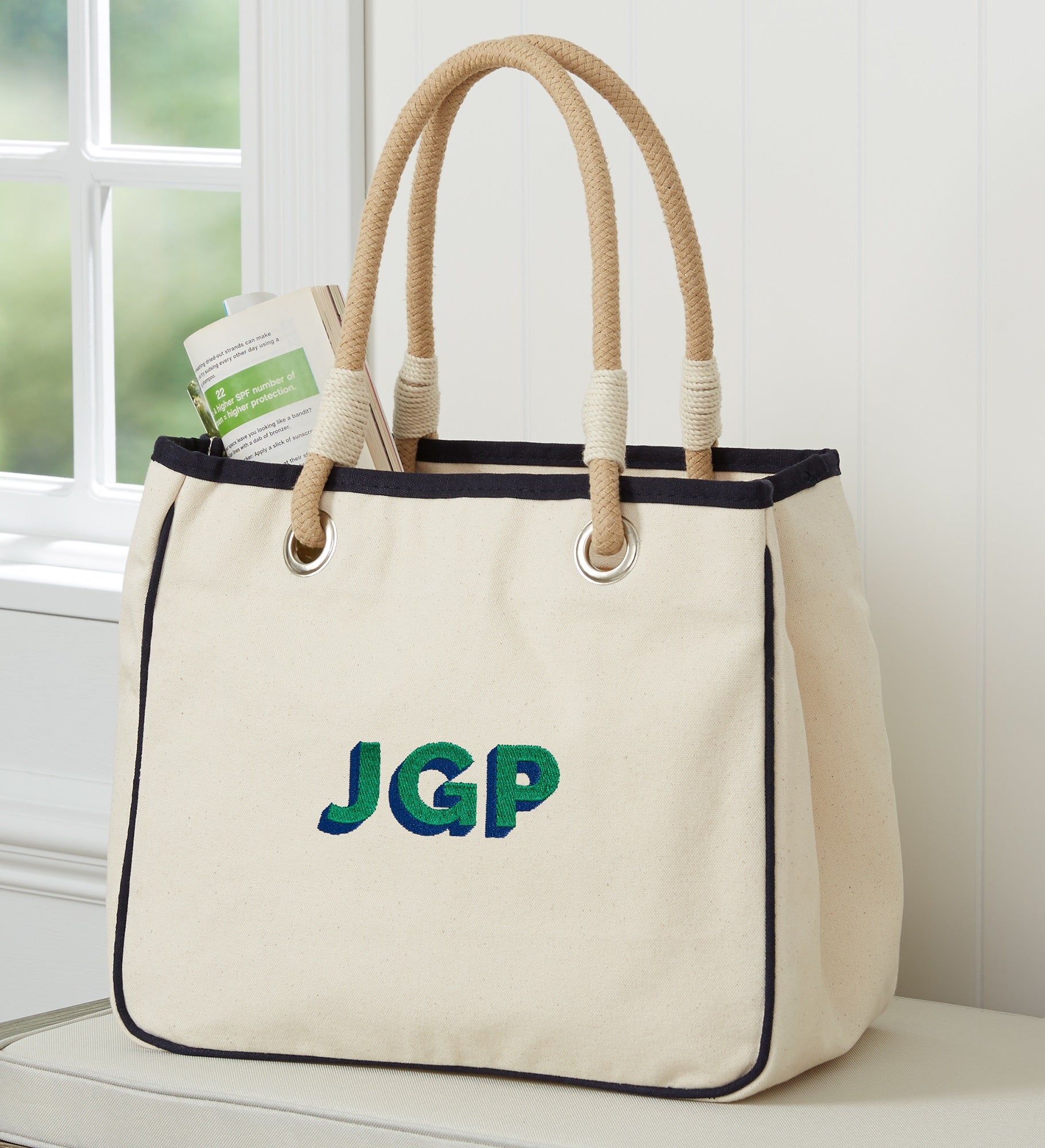 Shadow Name Canvas Rope Tote 