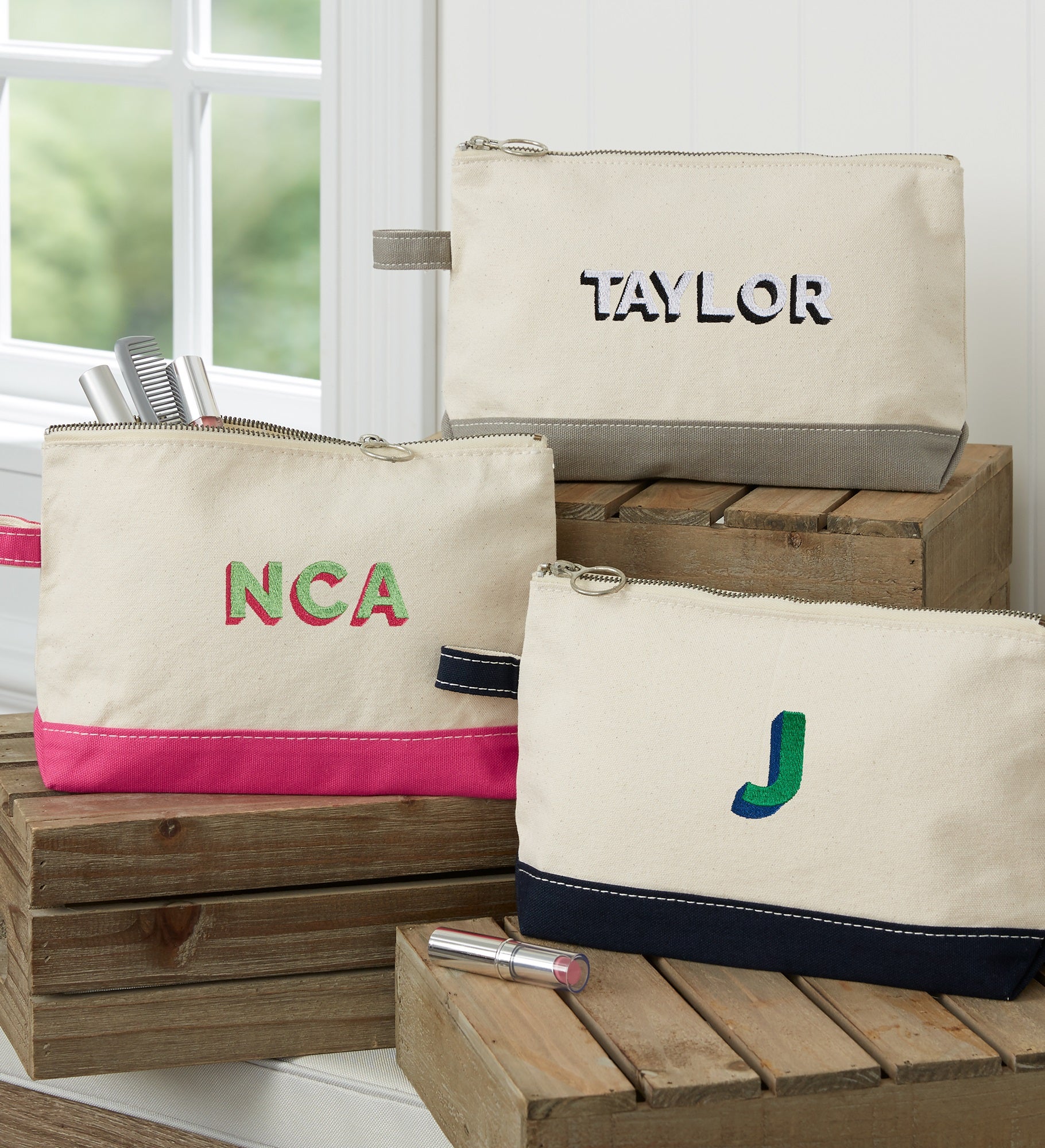 Shadow Name Canvas Makeup Bag