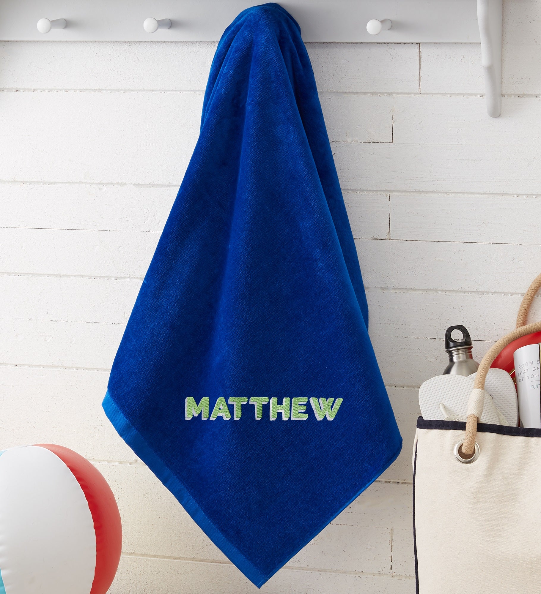 Shadow Name Embroidered Beach Towels