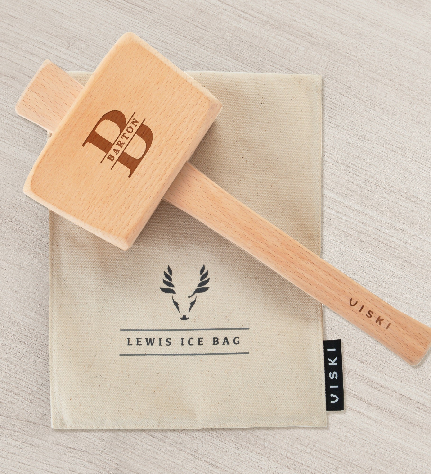 Lavish Last Name Personalized Lewis Ice Bag and Mallet