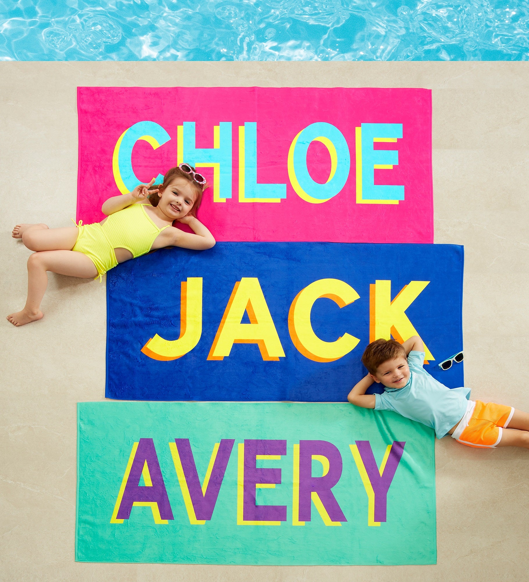 Shadow Name Personalized Beach Towel