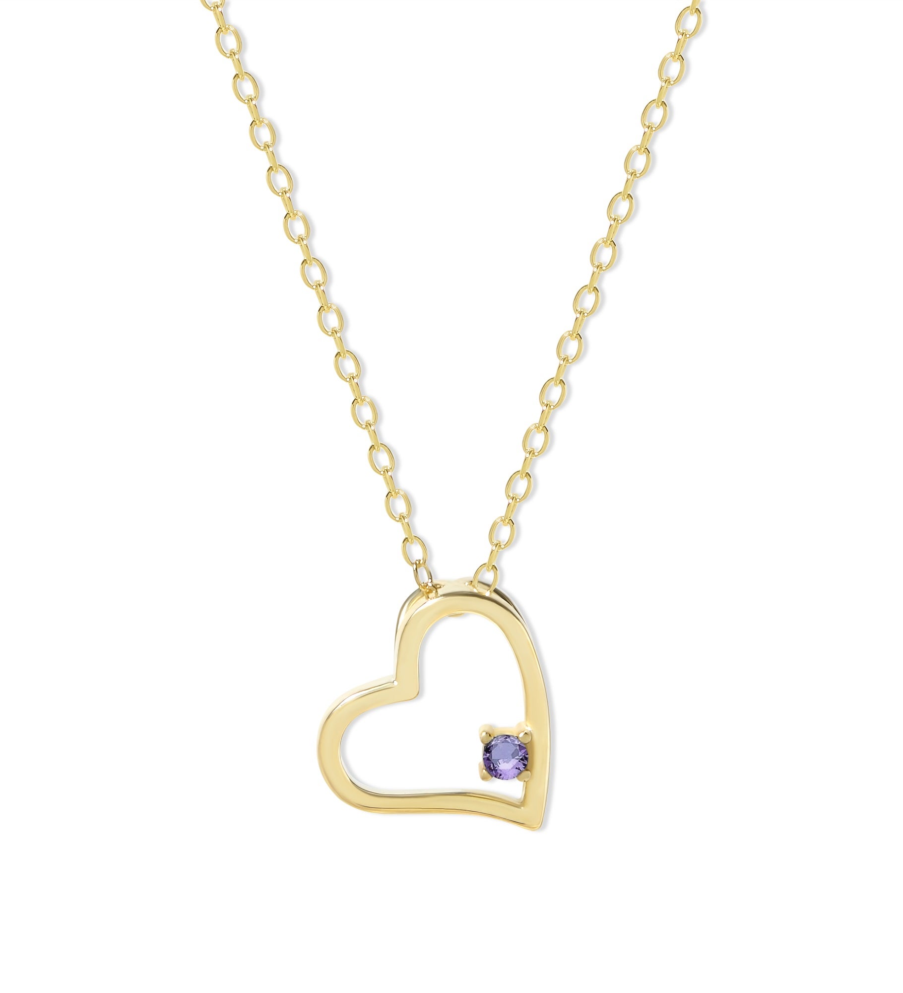 Custom Heart Birthstone Necklace