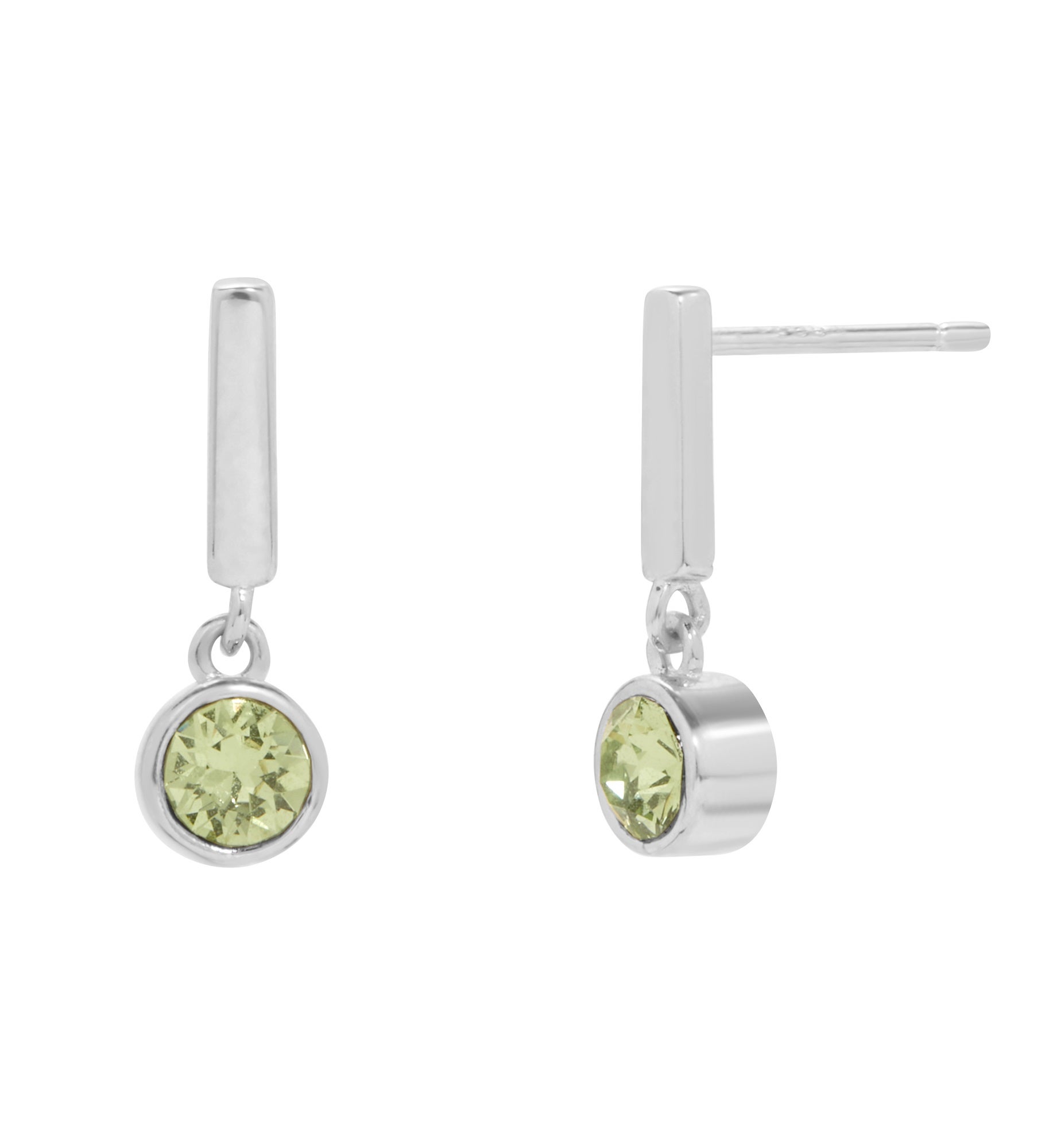 Custom Birthstone Charm Bar Earrings
