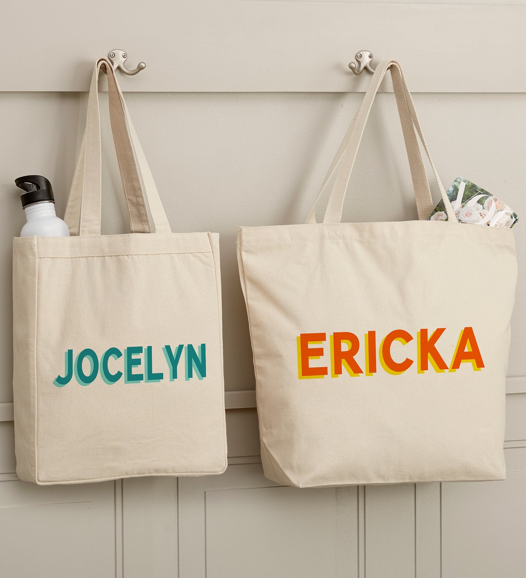 Shadow Name Personalized Canvas Tote Bags