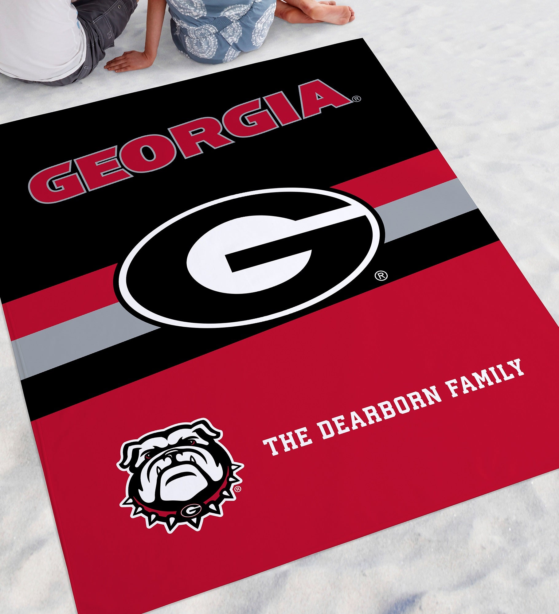 NCAA Georgia Bulldogs Personalized Beach Blanket