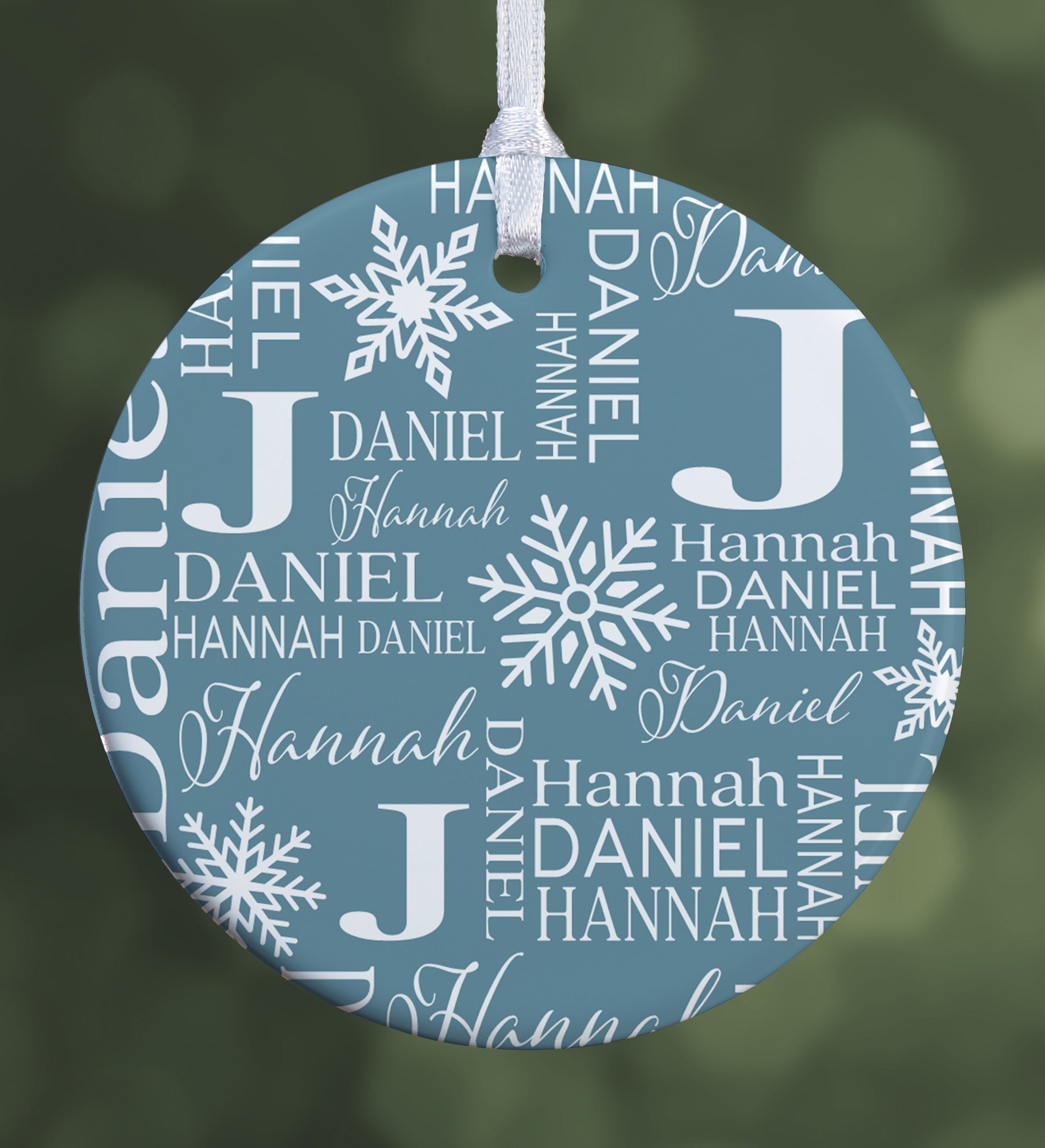 Christmas Snowflake Repeating Name Personalized Ornament