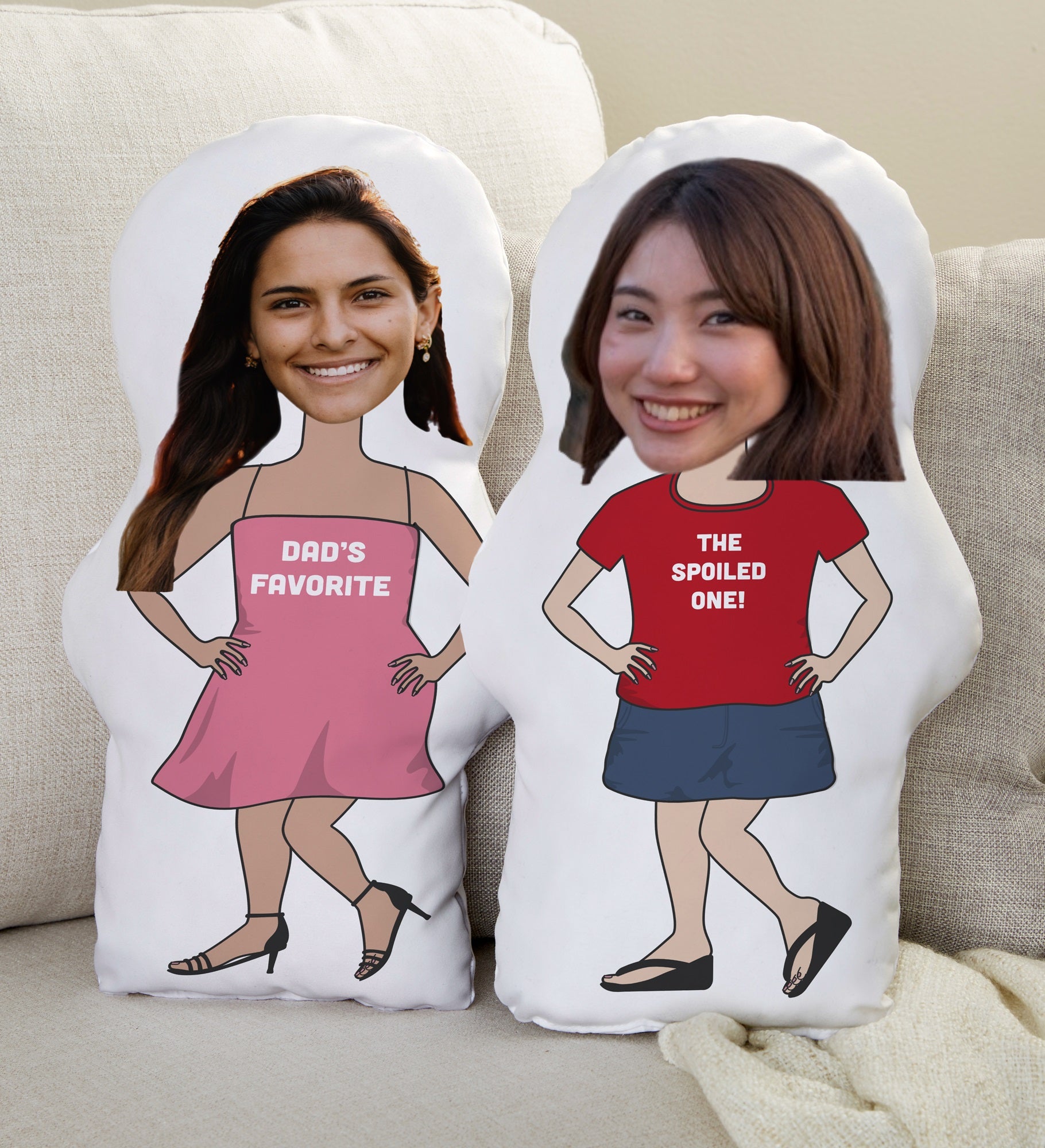 Favorite Daughter Personalized Photo Character Throw Pillow