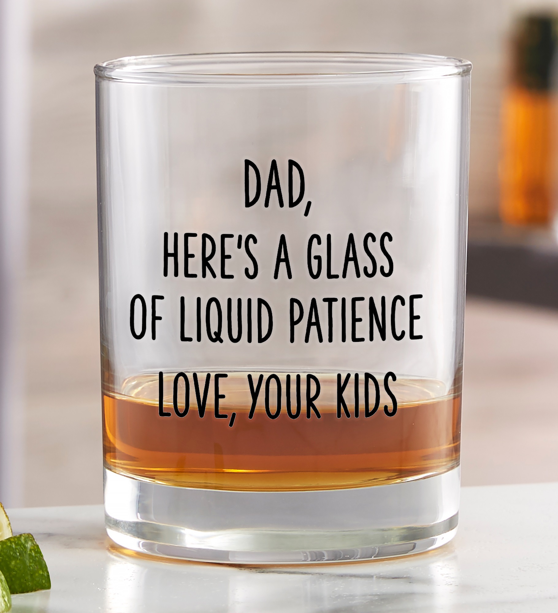 Liquid Patience Personalized Whiskey Glasses