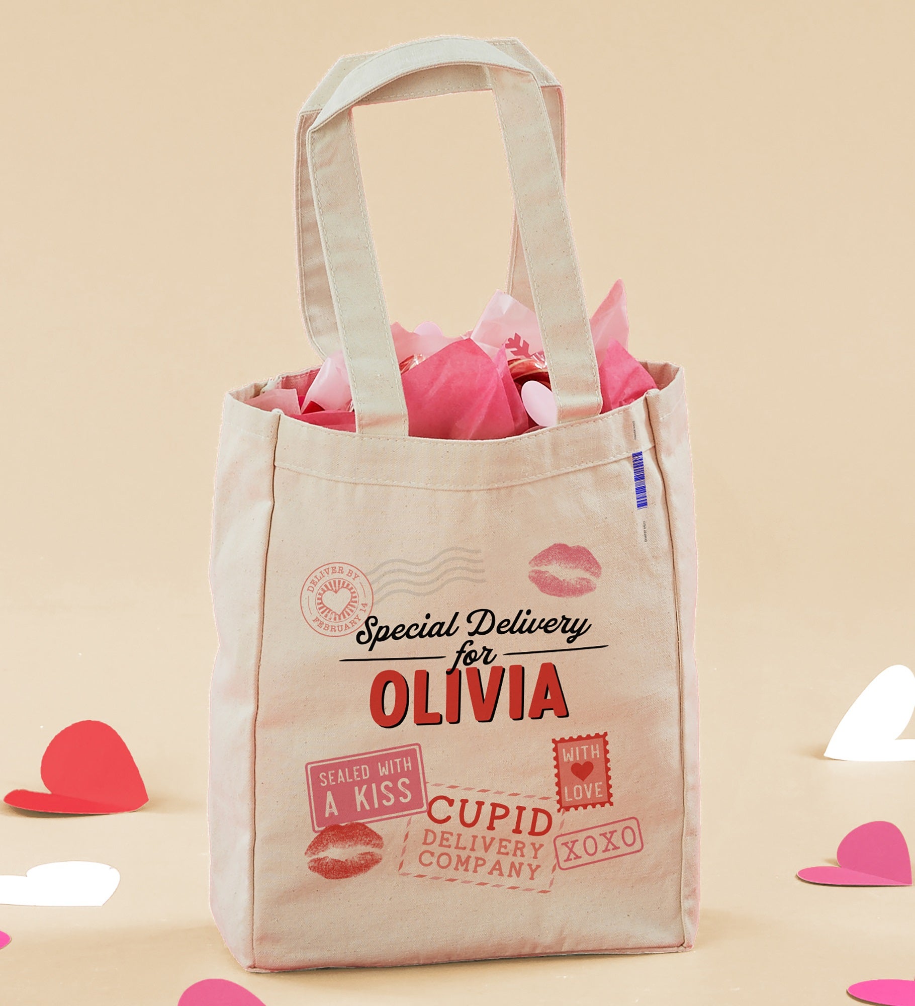 Special Delivery From Cupid Personalized Valentine's Day Canvas Tote Bag