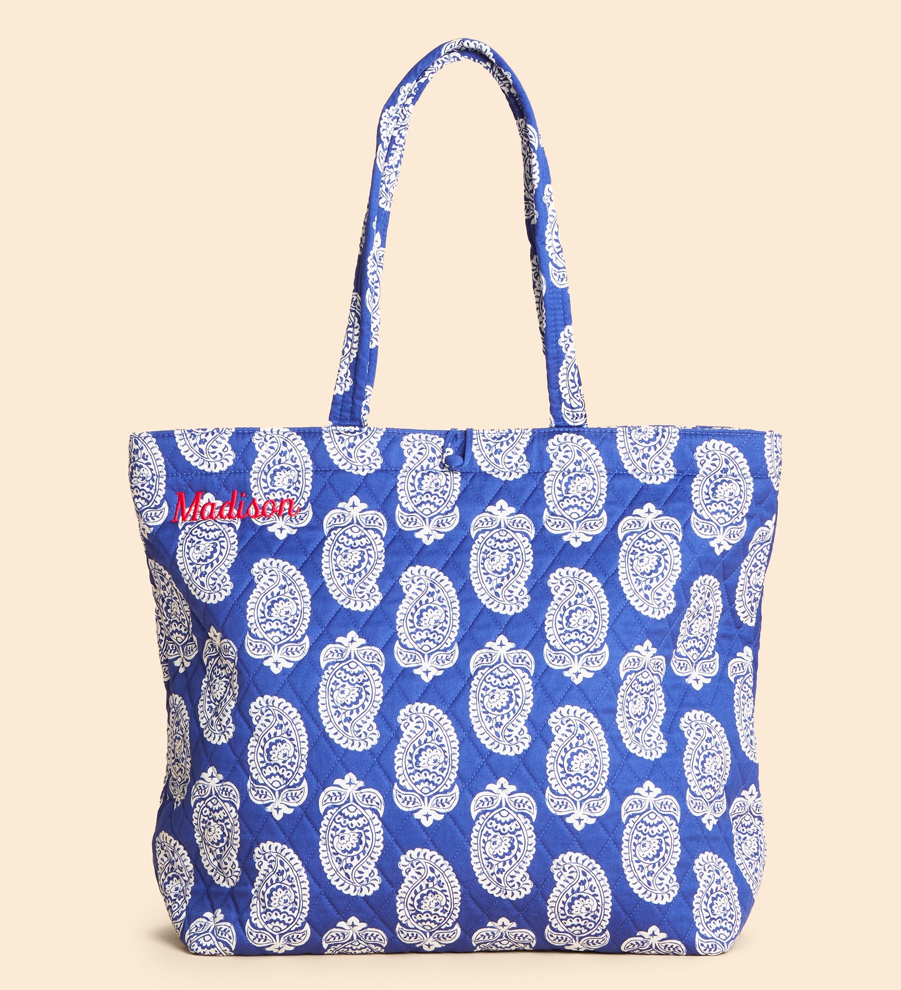Vera Bradley Embroidered Iconic Paisley Original Tote-Deep Ultramarine