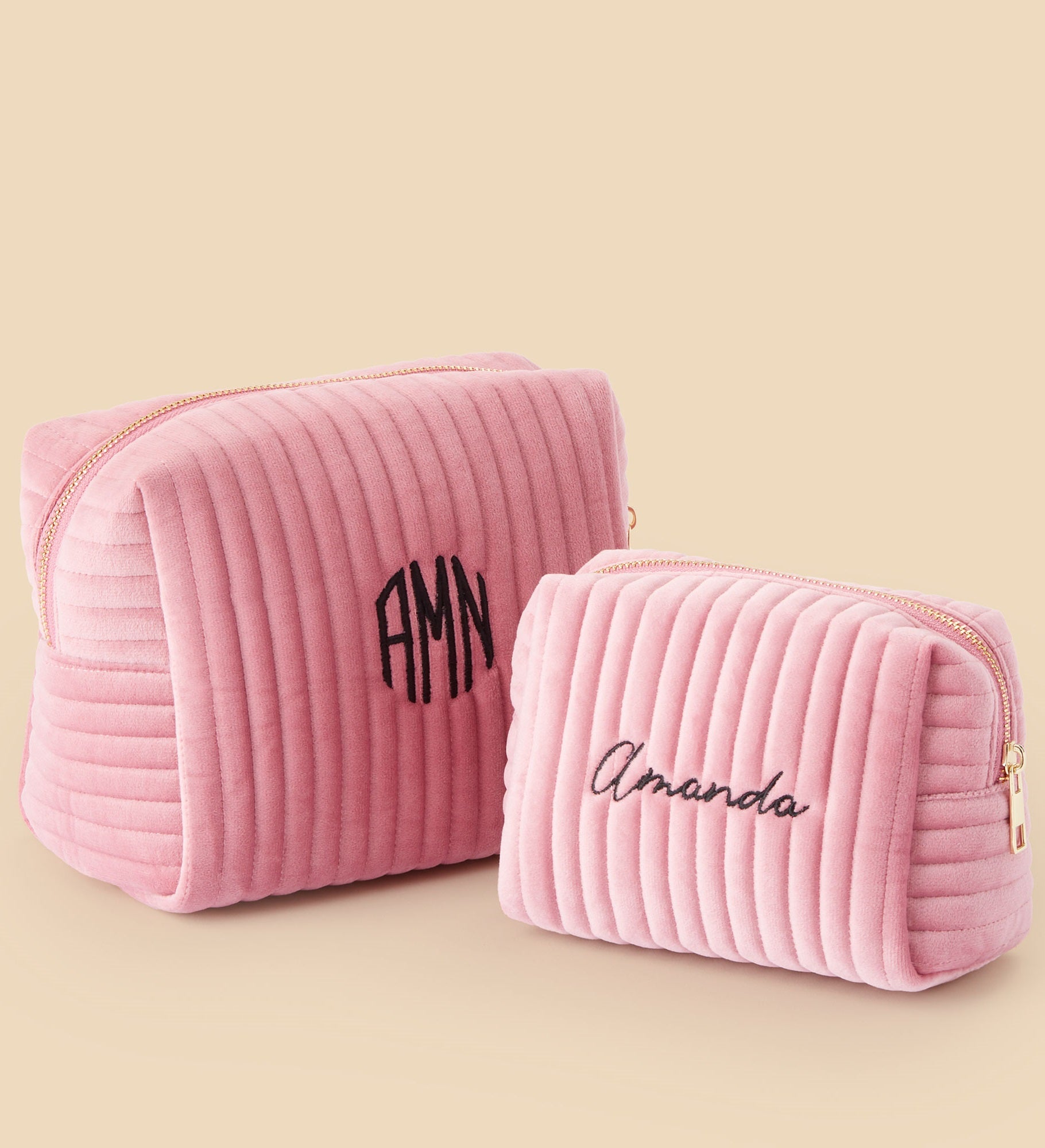 Classic Celebrations Embroidered Velvet Makeup Bags