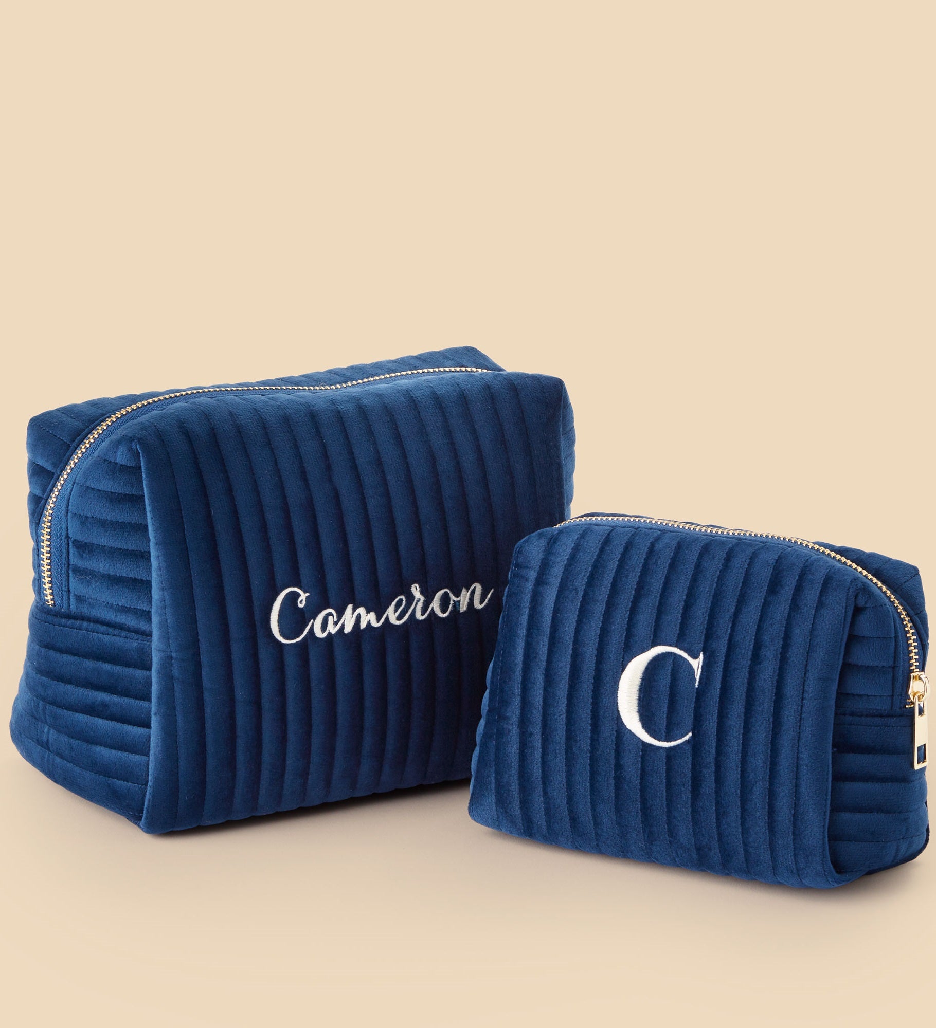 Classic Celebrations Embroidered Velvet Makeup Bags