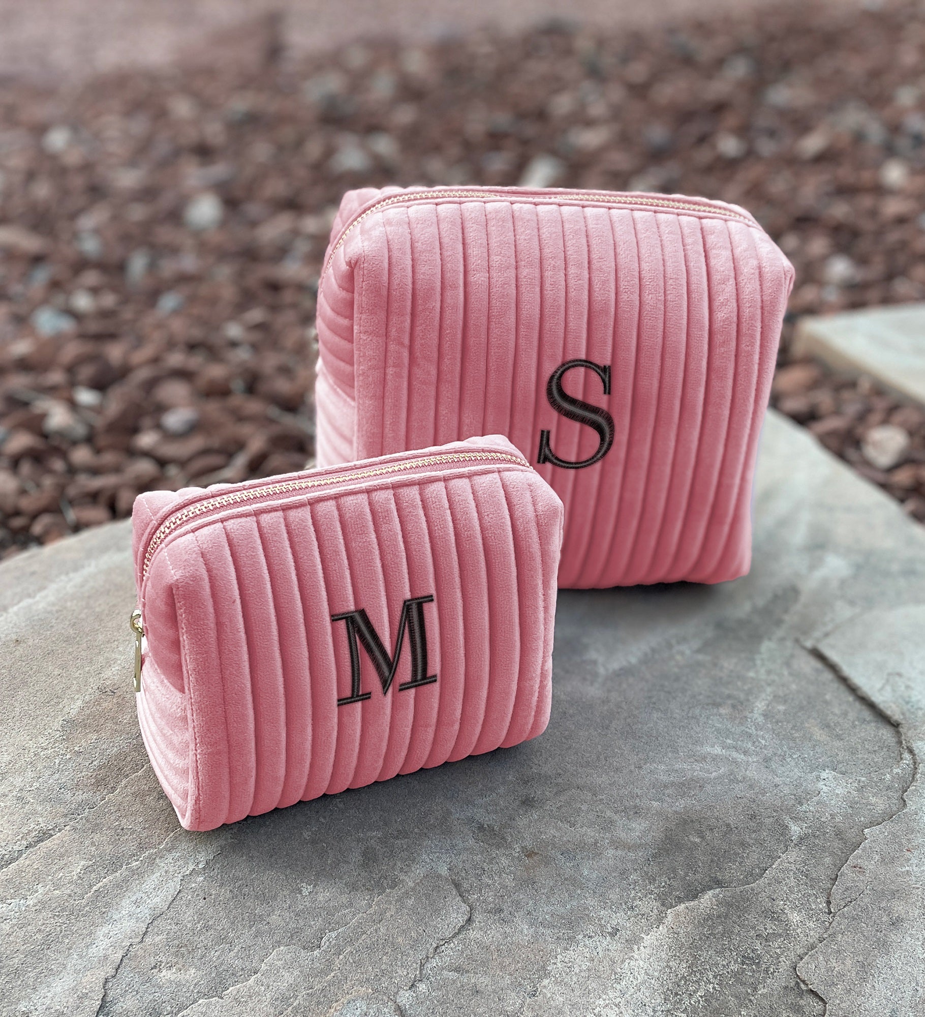Classic Celebrations Embroidered Velvet Makeup Bags