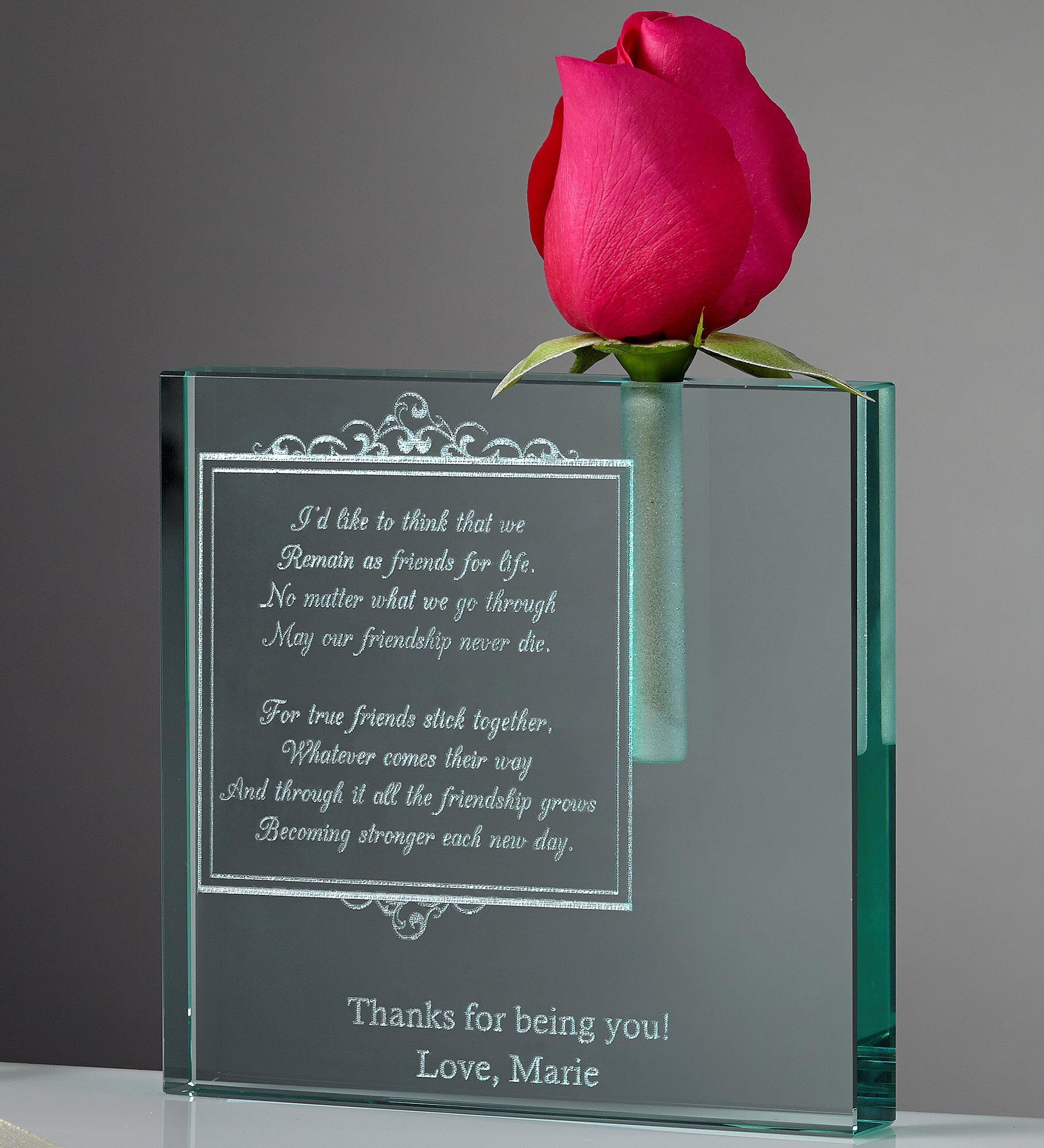 Friendship In Bloom Personalized Bud Vase
