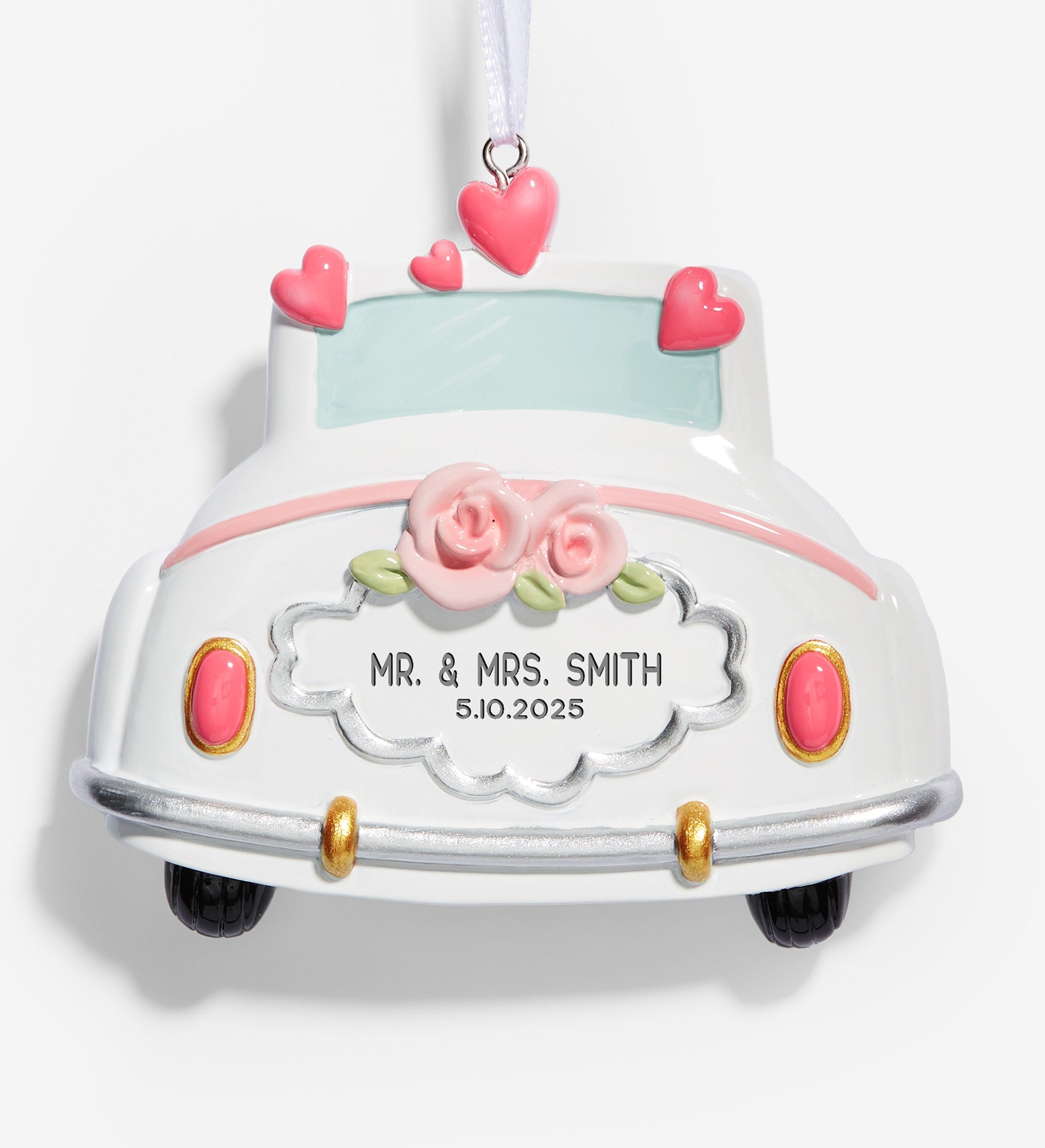 Happily Ever After Personalized Wedding Car Ornament 