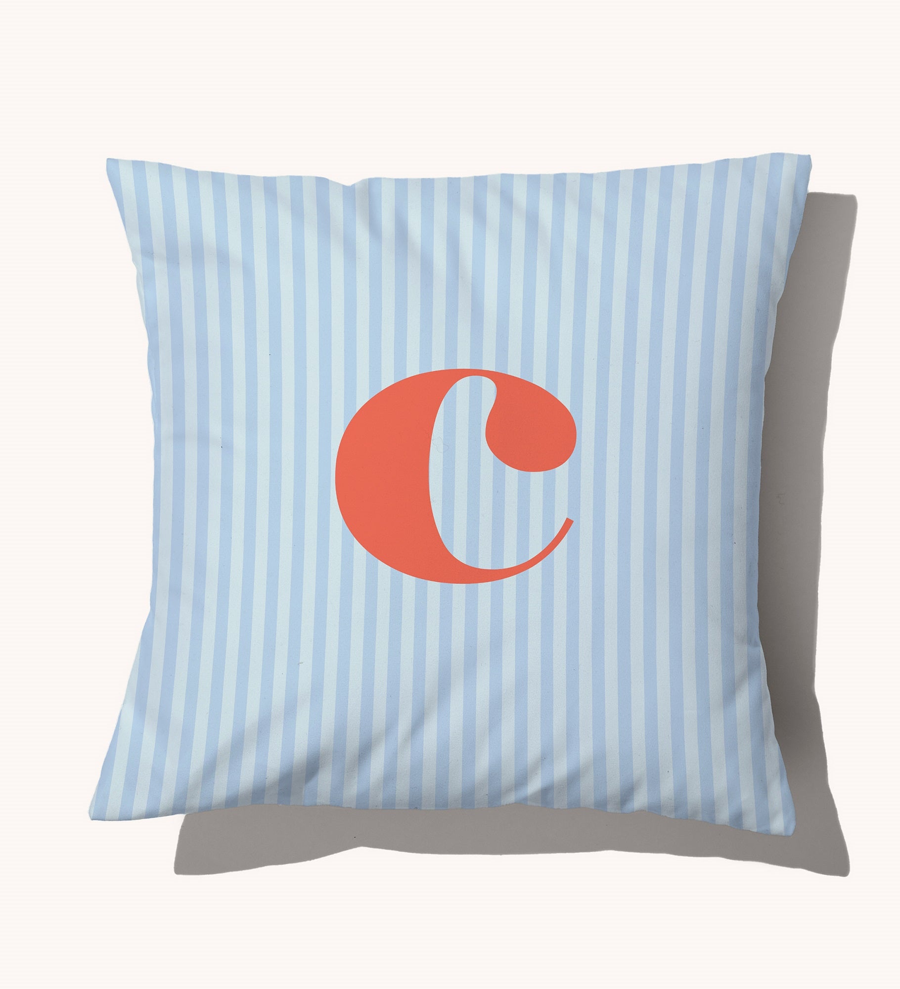 Striped Initial Personalized Throw Pillow