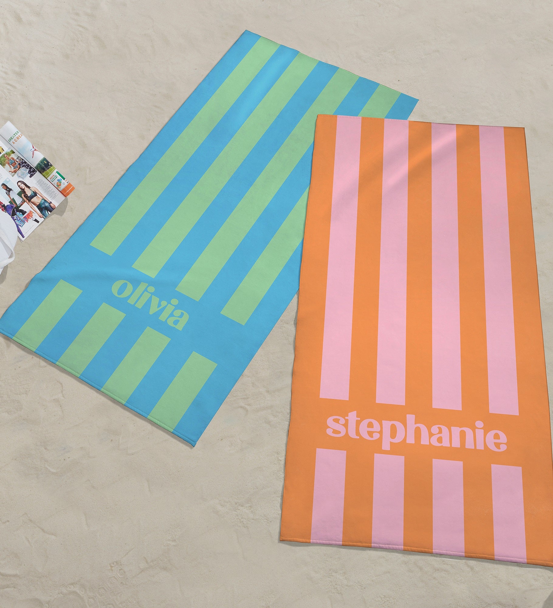 Summer Stripes Personalized Beach Towel