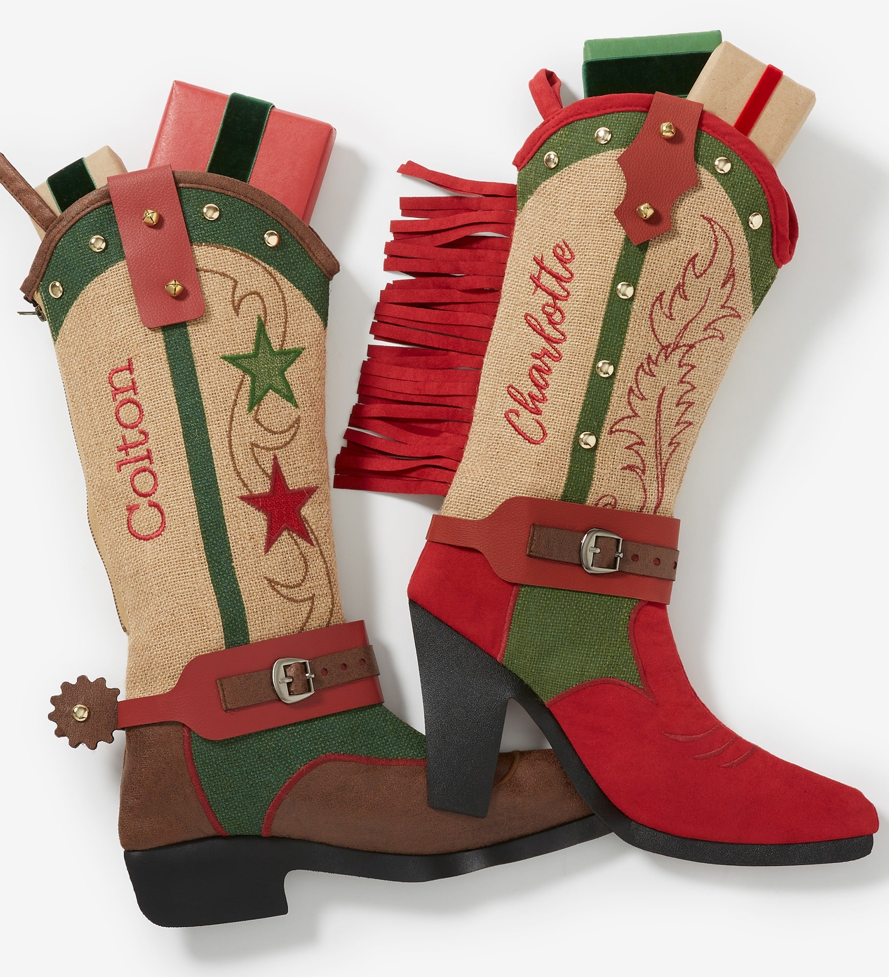 Cowgirl Boot Personalized Christmas Stocking