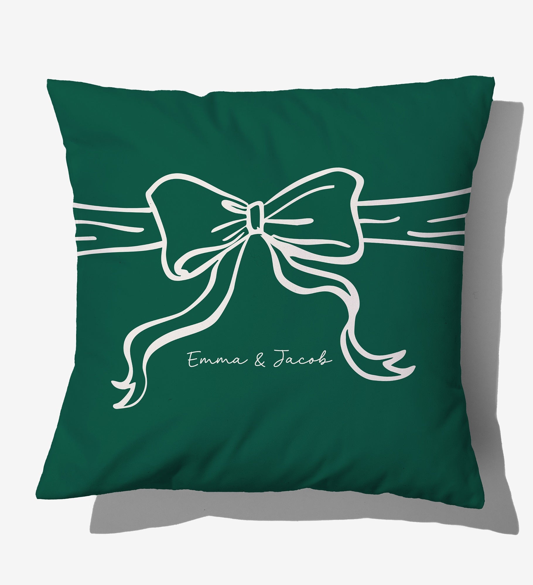 Christmas Bow Personalized Throw Pillow