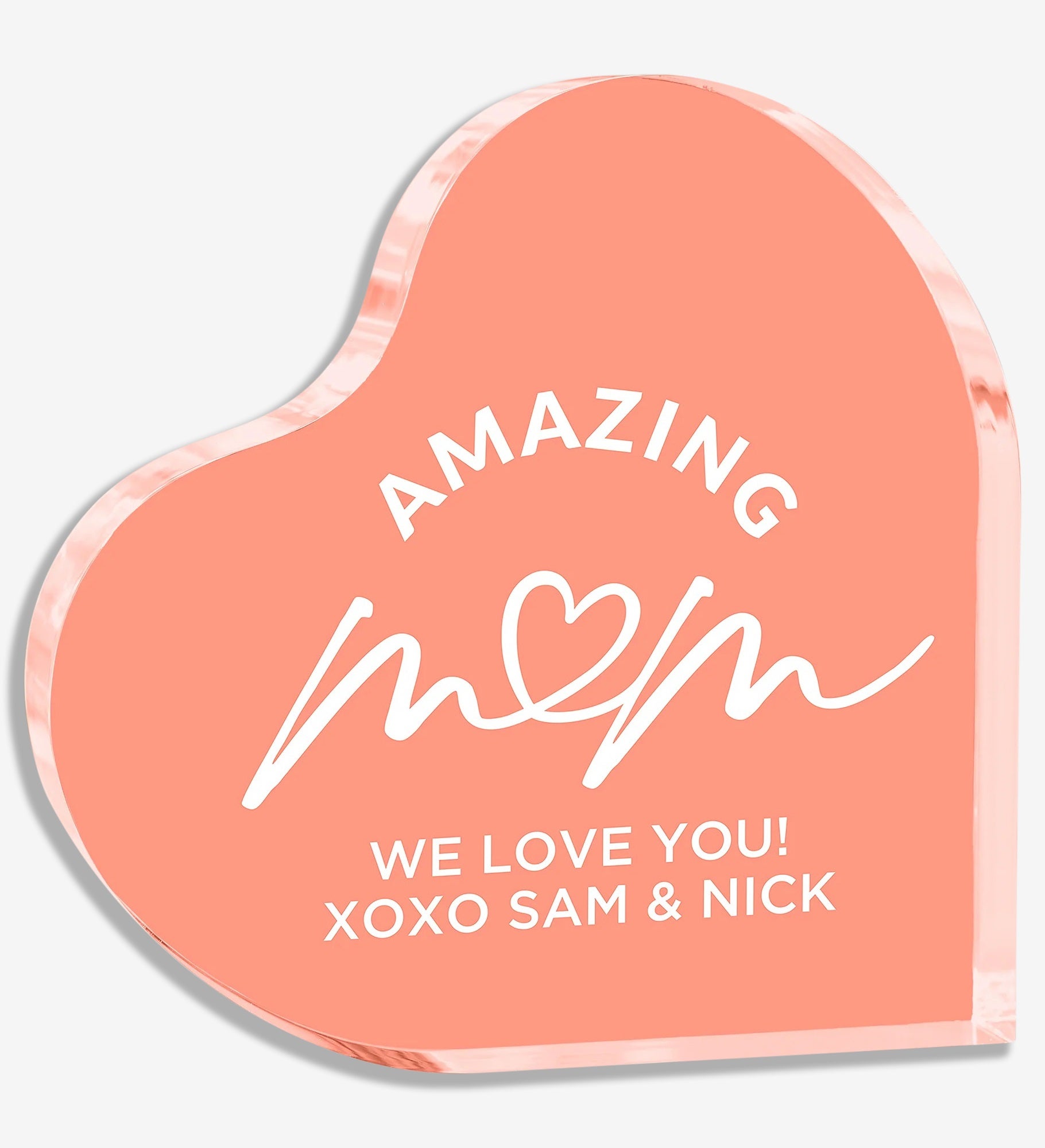 Amazing Mom Personalized Colored Heart Keepsake