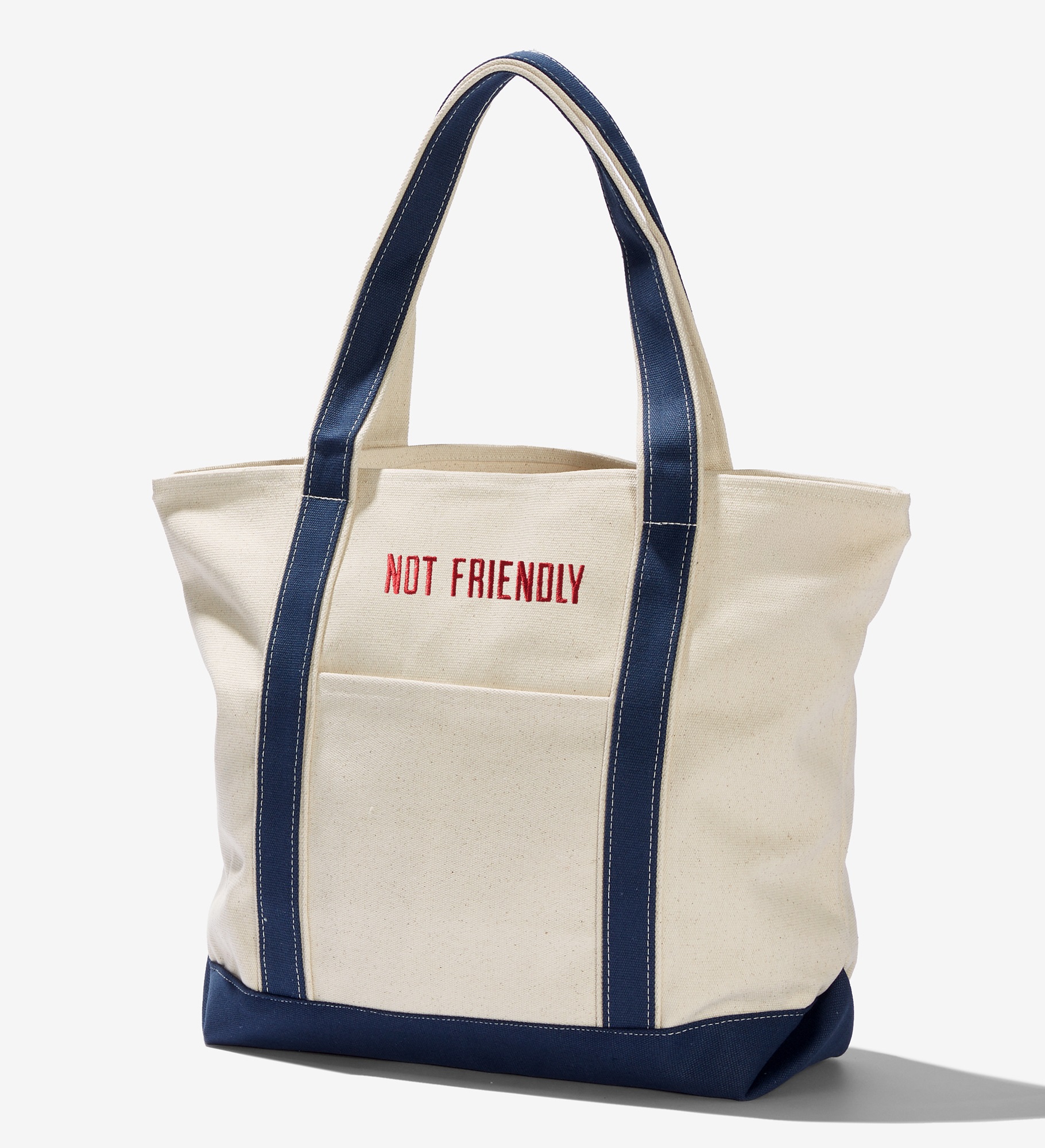 Embroidered Canvas Boat Tote