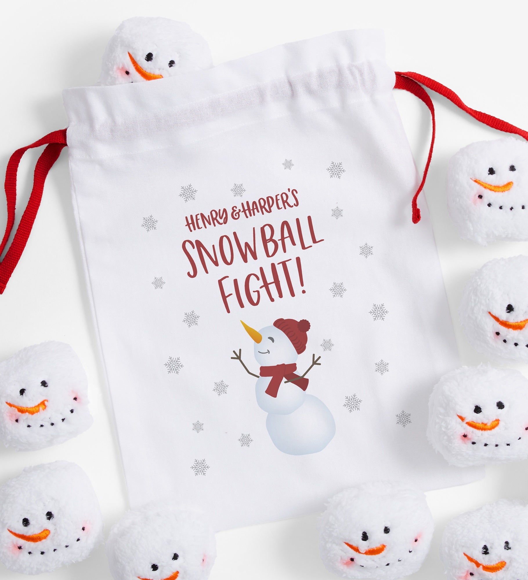 Snowman Personalized 12pc Snowball Fight In A Bag