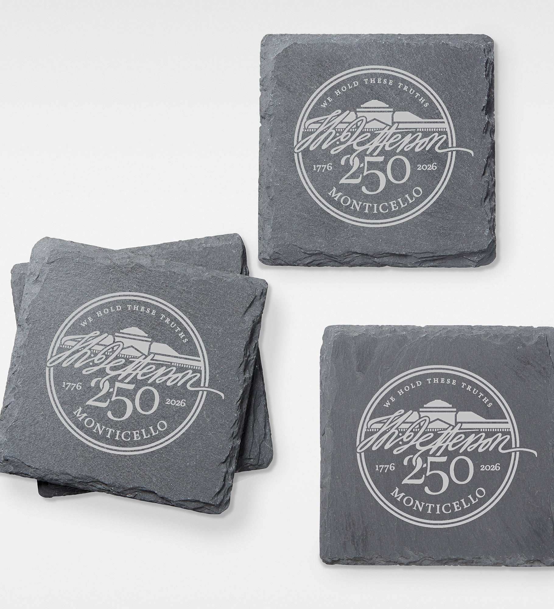 United States 250th Birthday Engraved Slate Coaster