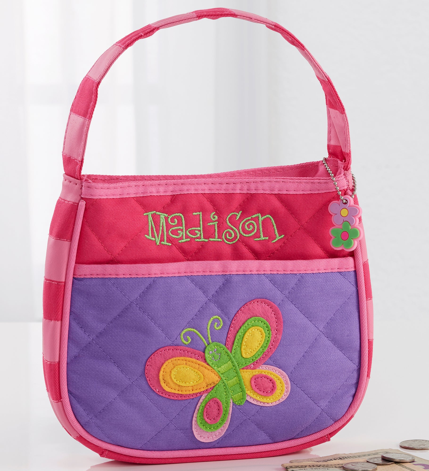 Butterfly Embroidered Purse by Stephen Joseph