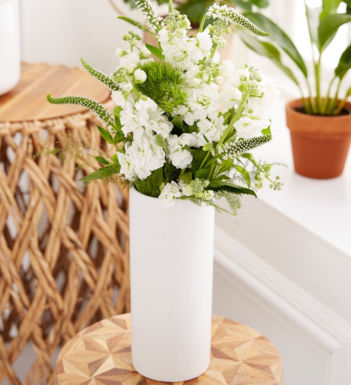 Grateful For You Personalized White Flower Vase