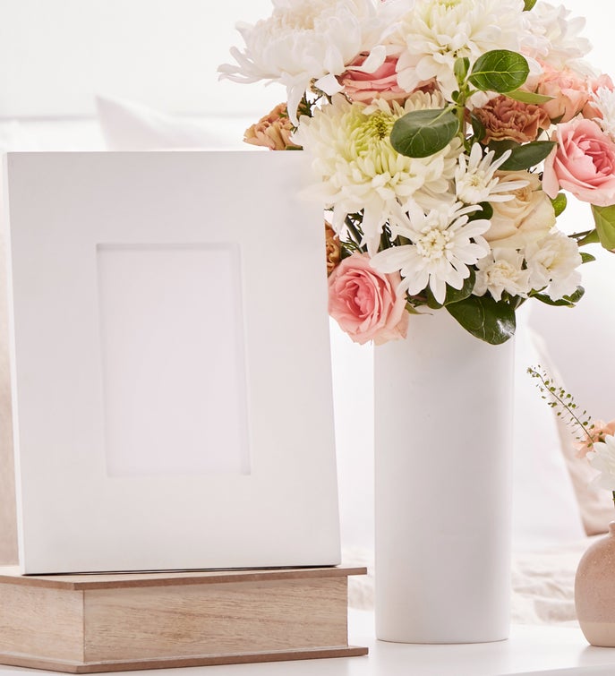 Grateful For You Personalized White Flower Vase
