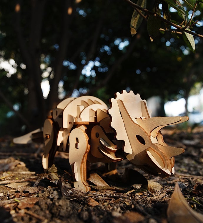 DIY 3D Wood Dinosaur Puzzle with Remote Control