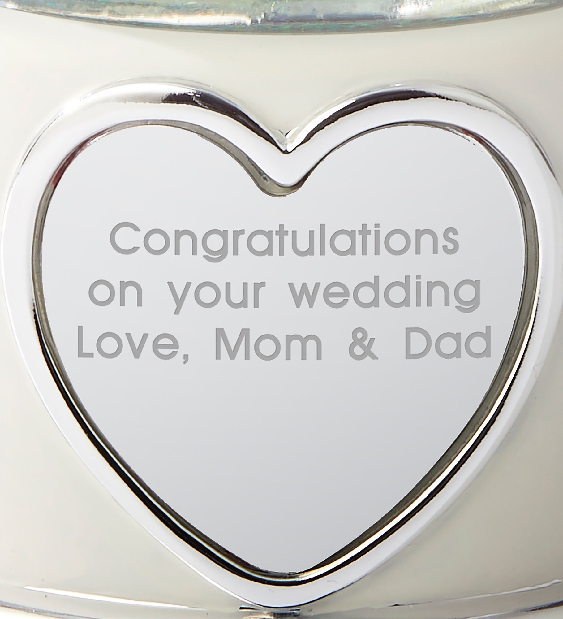 Mr. and Mrs. Wedding Ring Engraved Snow Globe