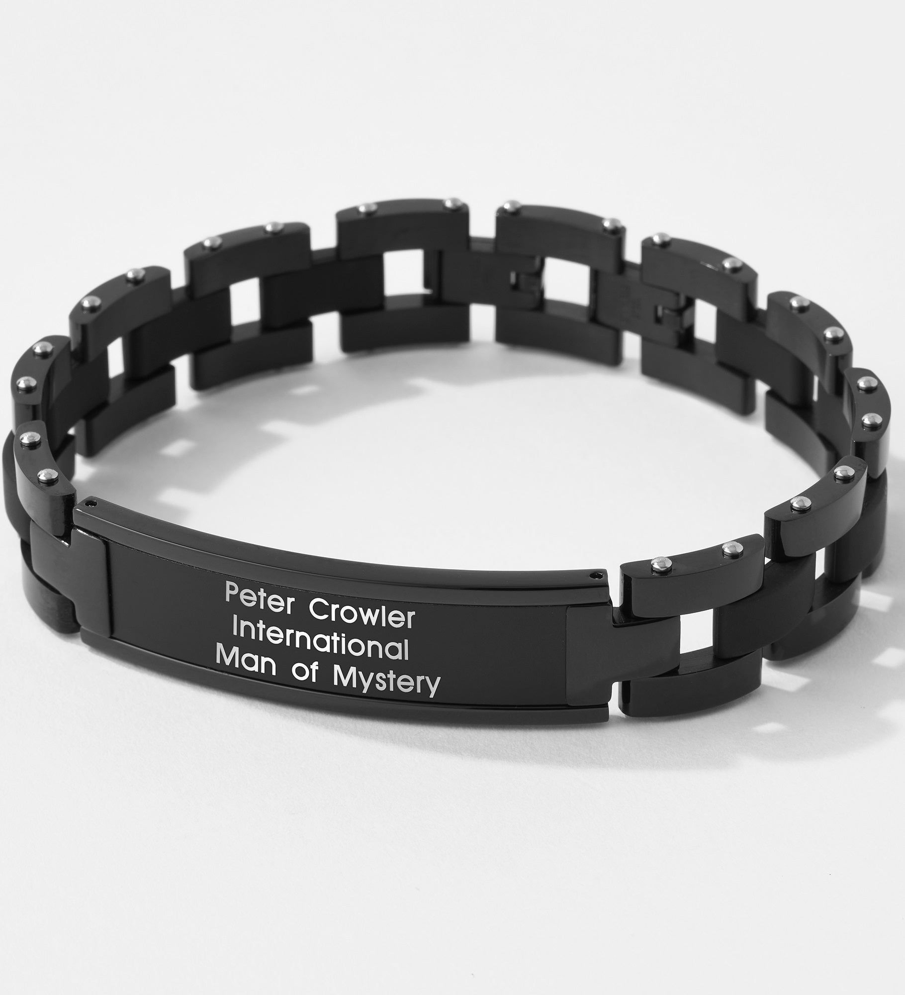 Engraved Matte Black ID Bracelet