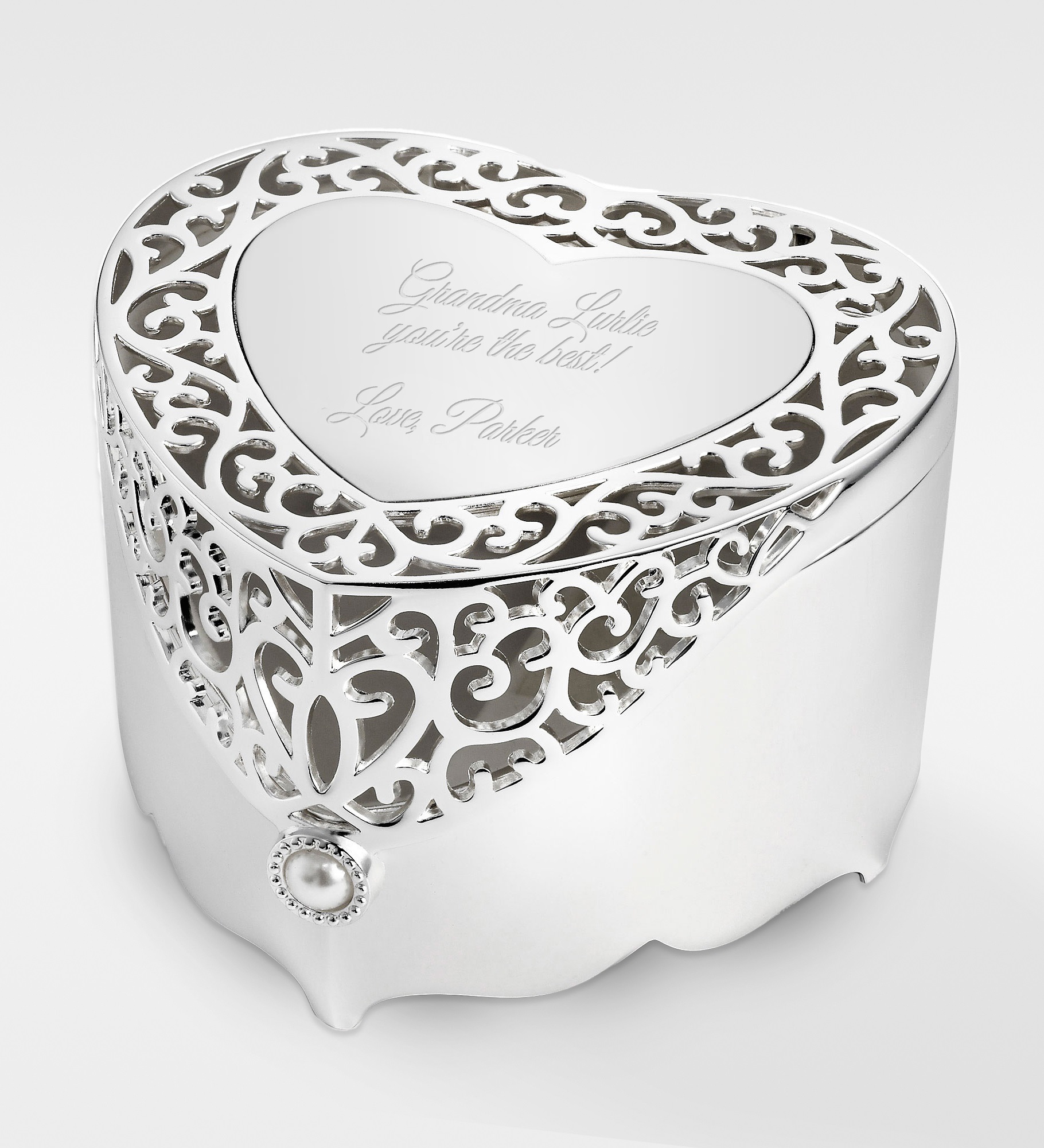  Engraved Scroll Heart Keepsake Box for Grandma 
