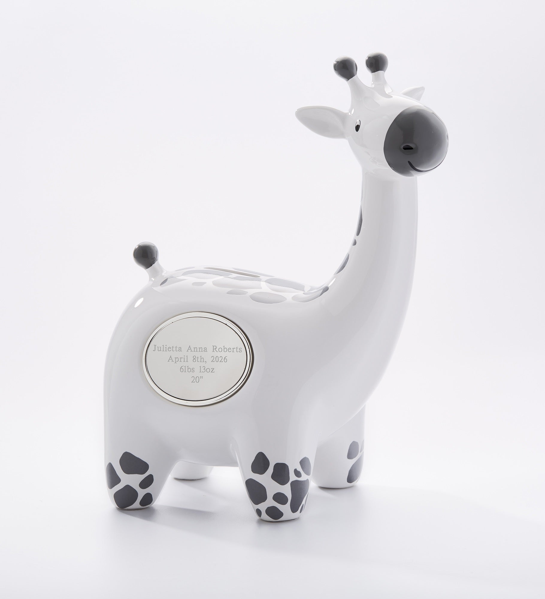 Engraved Ceramic Giraffe Bank