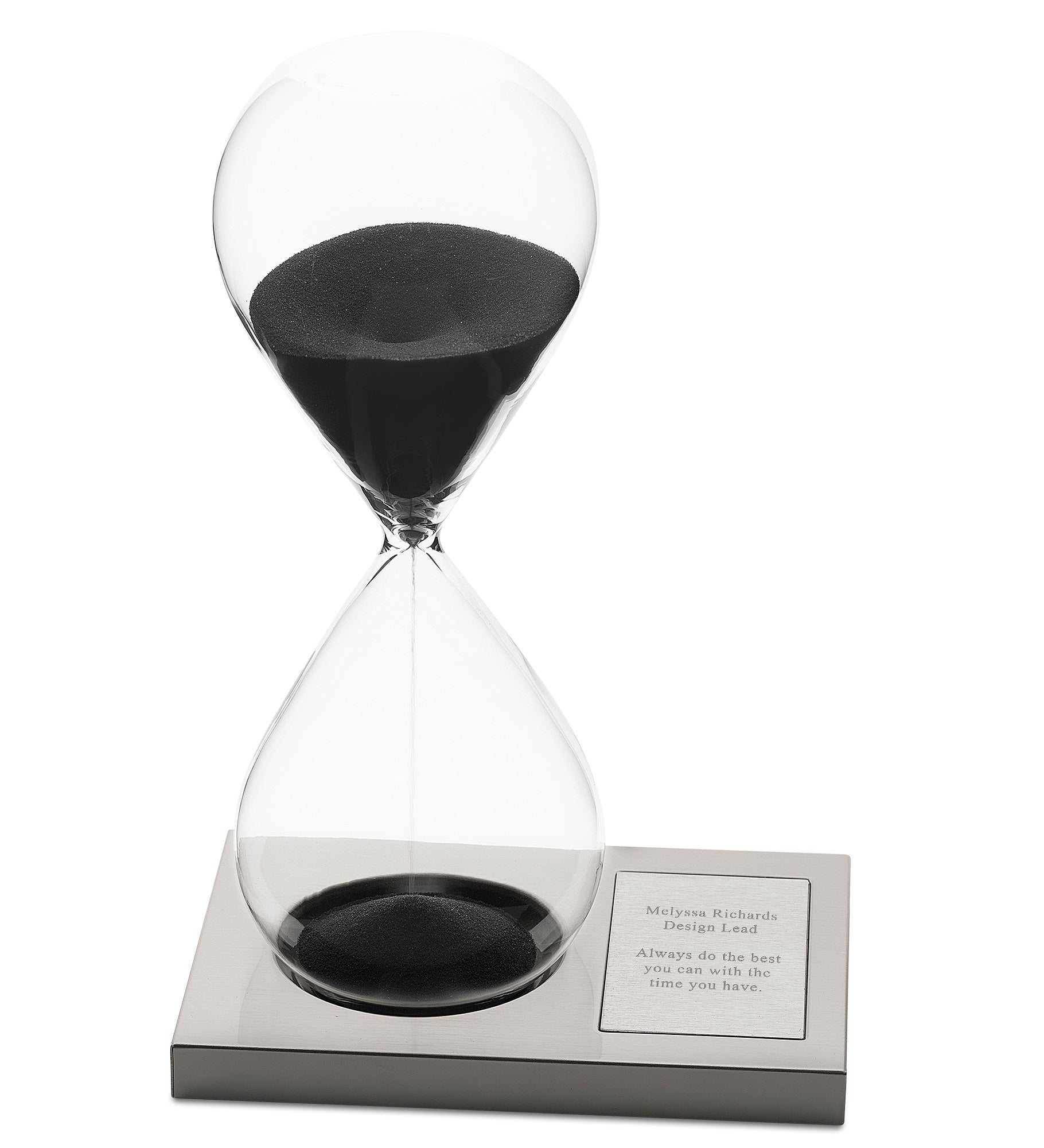 Engraved Black Hourglass Timer