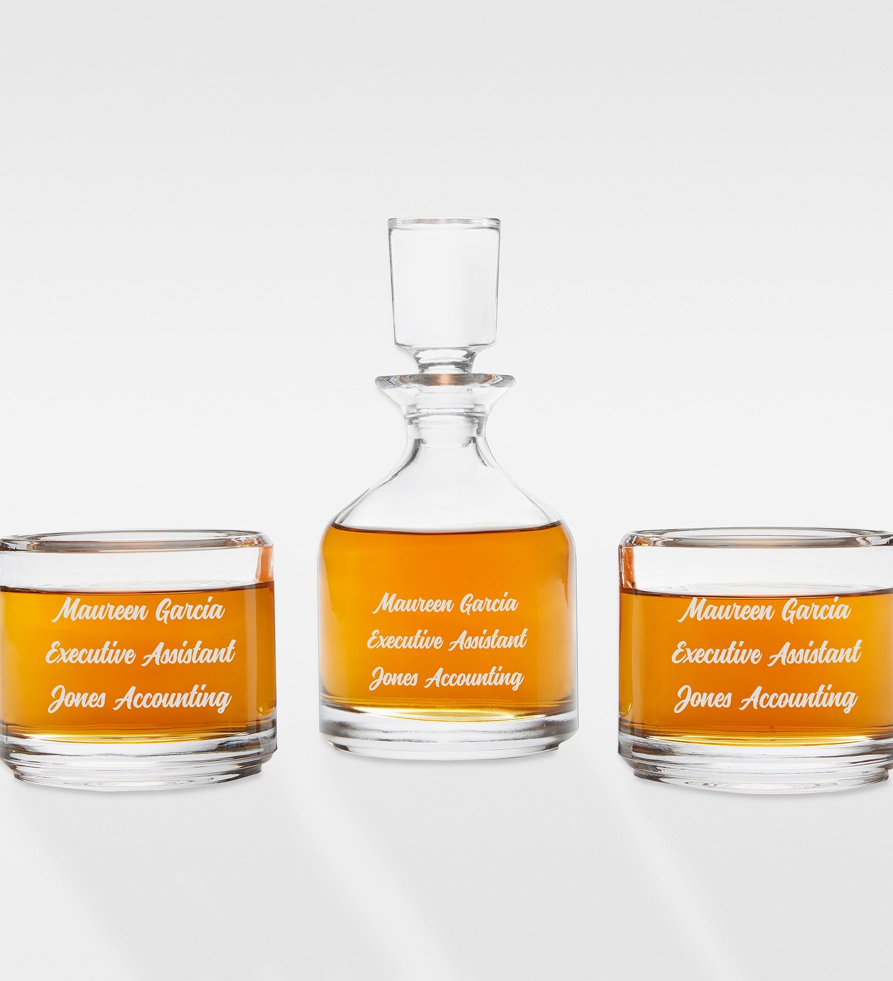  Etched Message Duet 8.5 oz. Stacking Decanter Set for Professionals