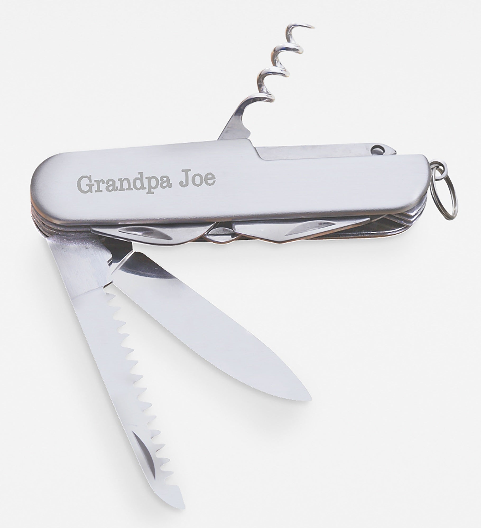 Engraved 13 Function Stainless Pocket Knife For Grandpa