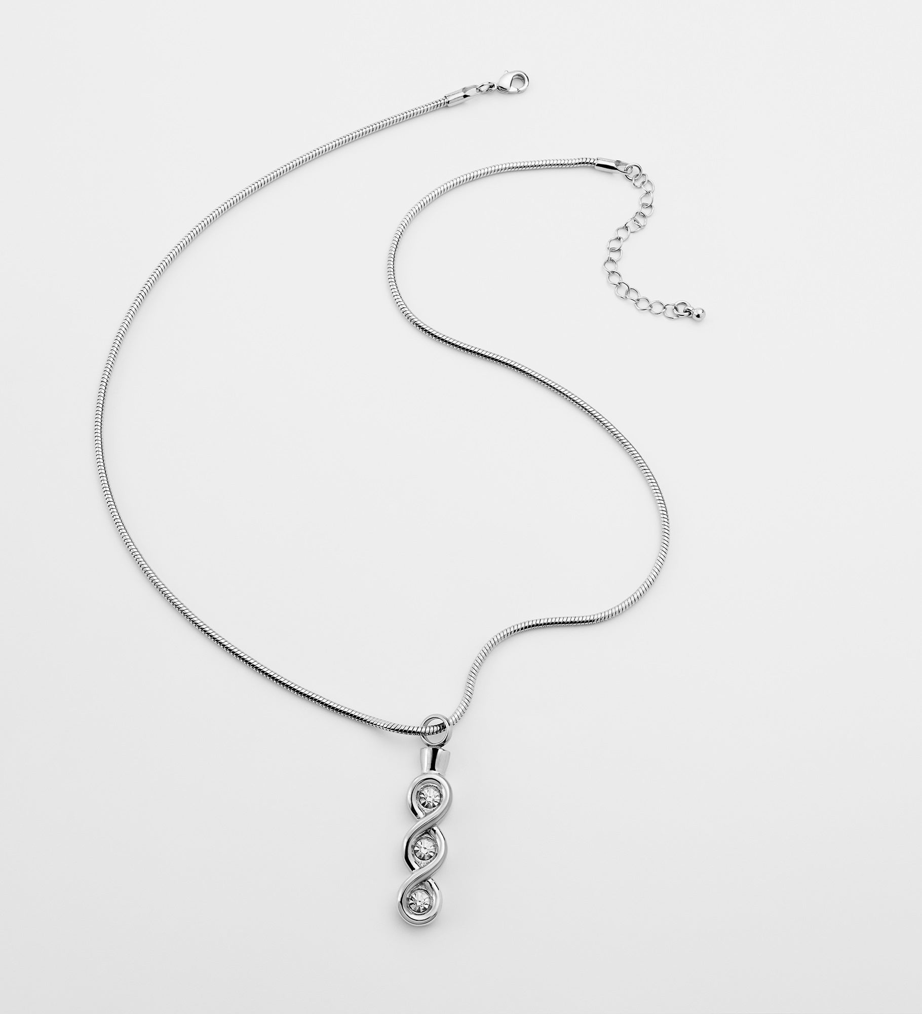 Engraved Memorial Jeweled Infinity Urn Necklace