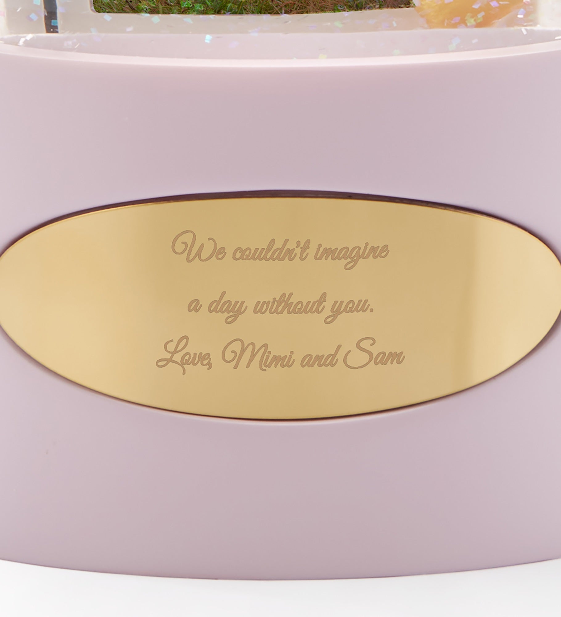Engraved Mom's Orchid Photo Snow Globe